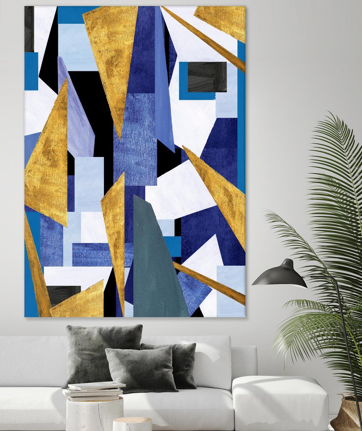 CosmicRain by Lori Dubois on GIANT ART - gold geometric triangles