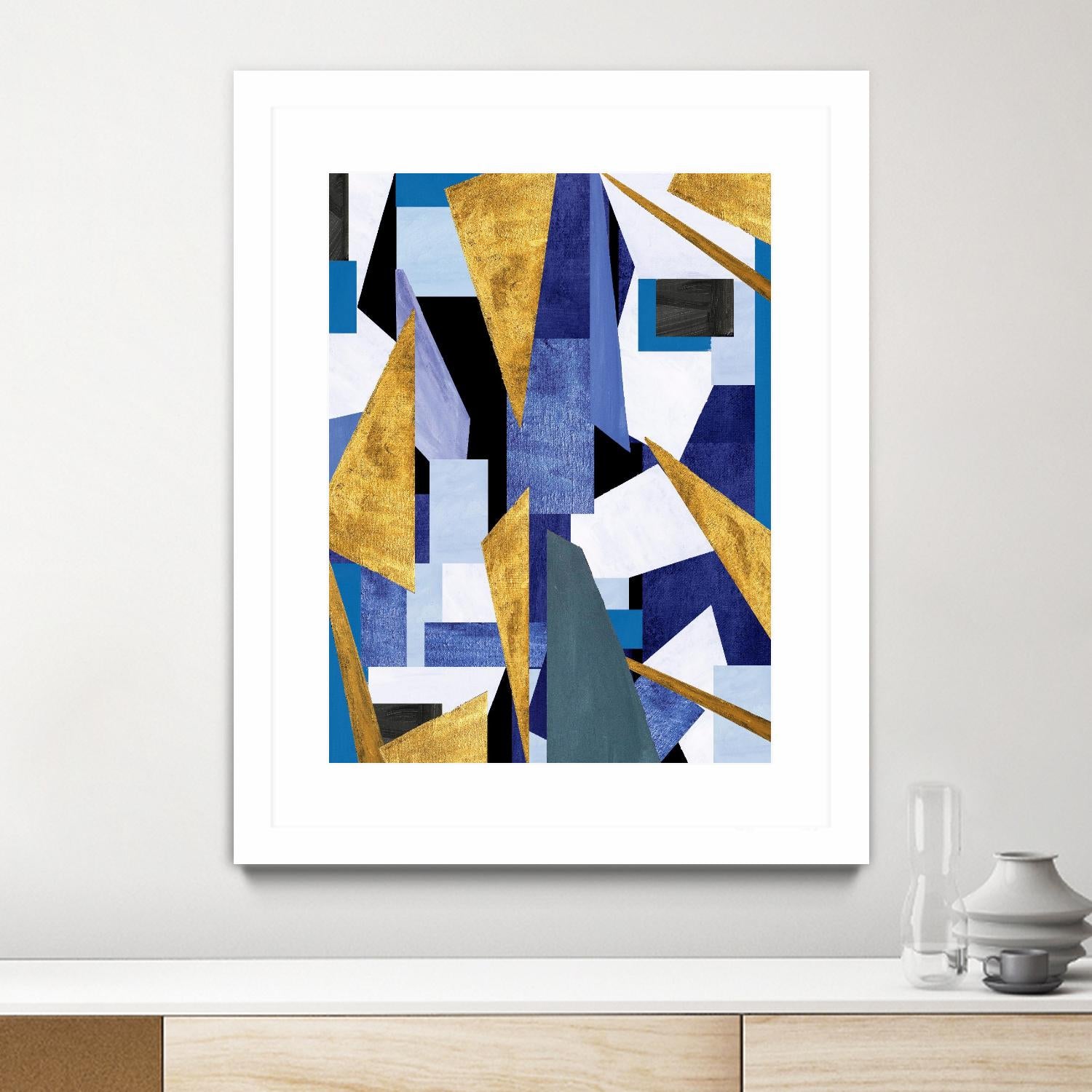 CosmicRain by Lori Dubois on GIANT ART - gold geometric black background