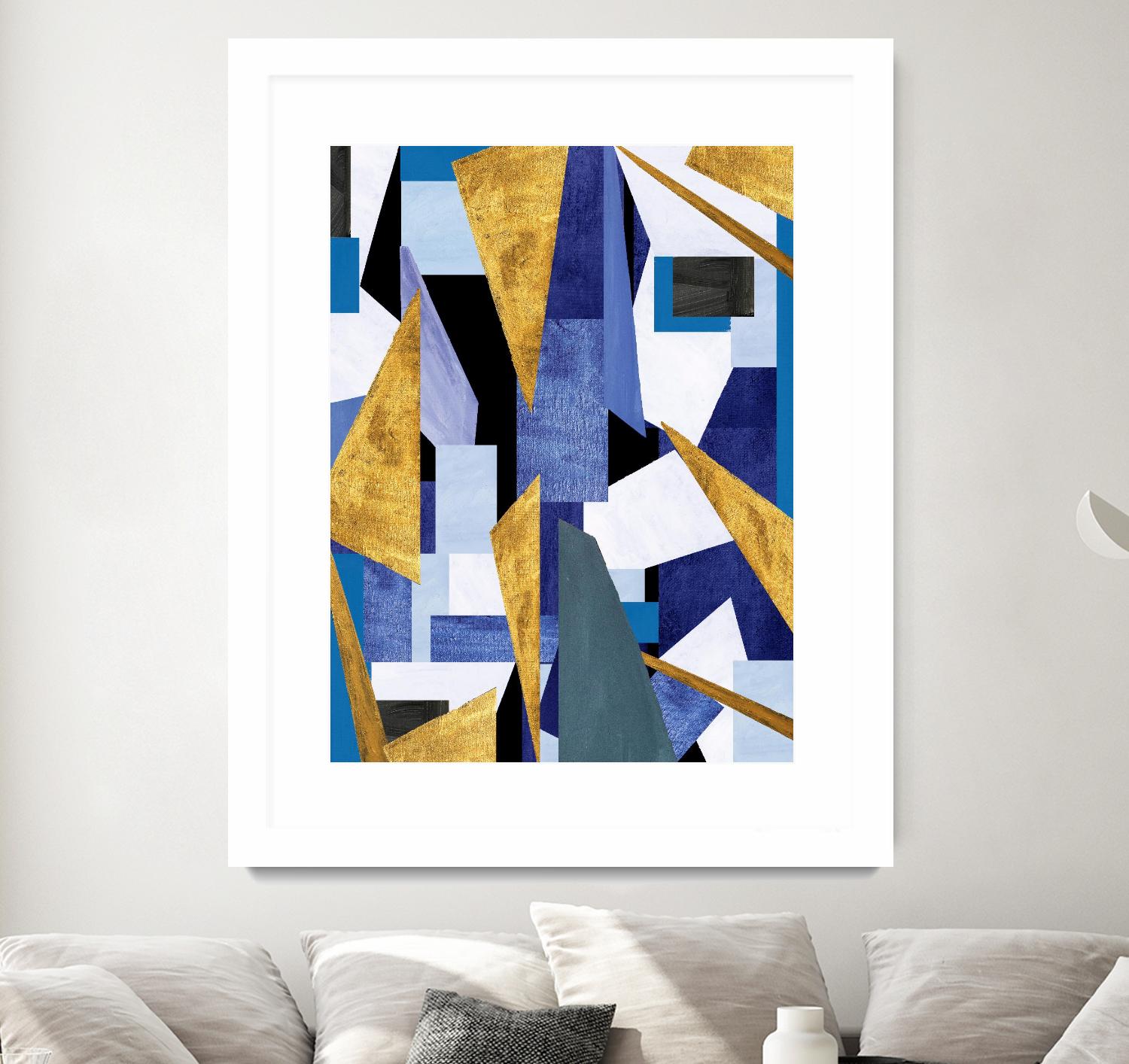 CosmicRain by Lori Dubois on GIANT ART - gold geometric black background