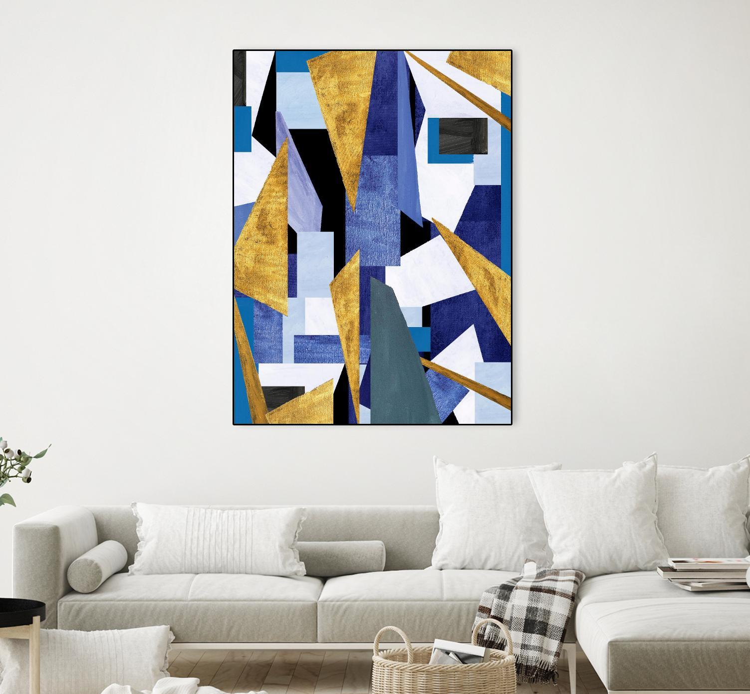 CosmicRain by Lori Dubois on GIANT ART - gold geometric triangles