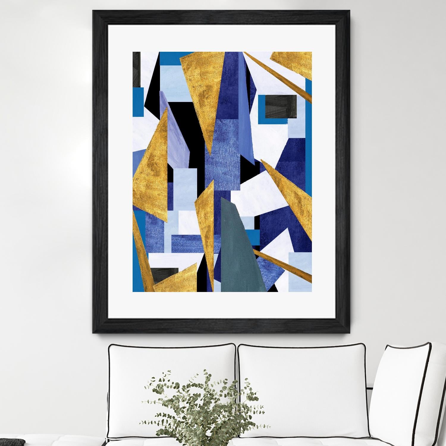 CosmicRain by Lori Dubois on GIANT ART - gold geometric black background