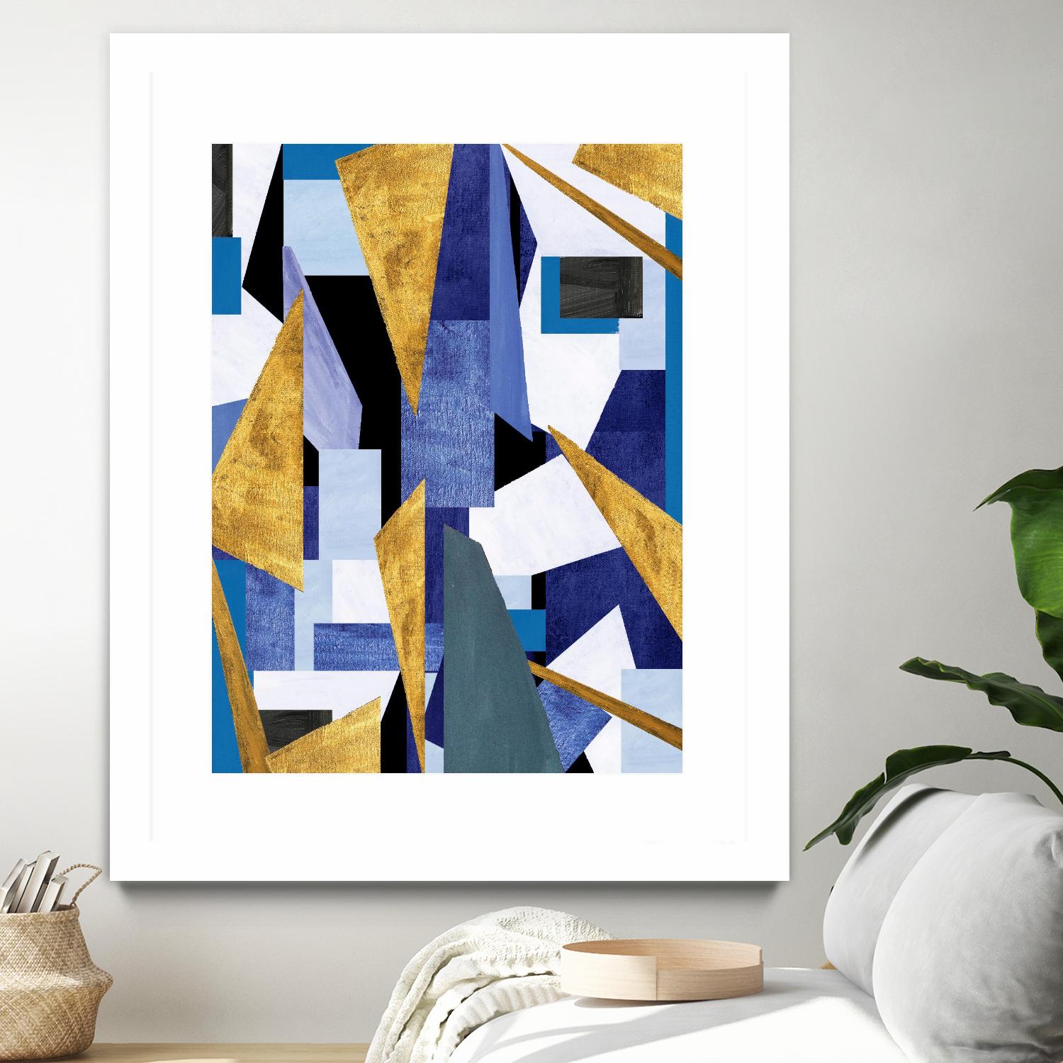 CosmicRain by Lori Dubois on GIANT ART - gold geometric black background
