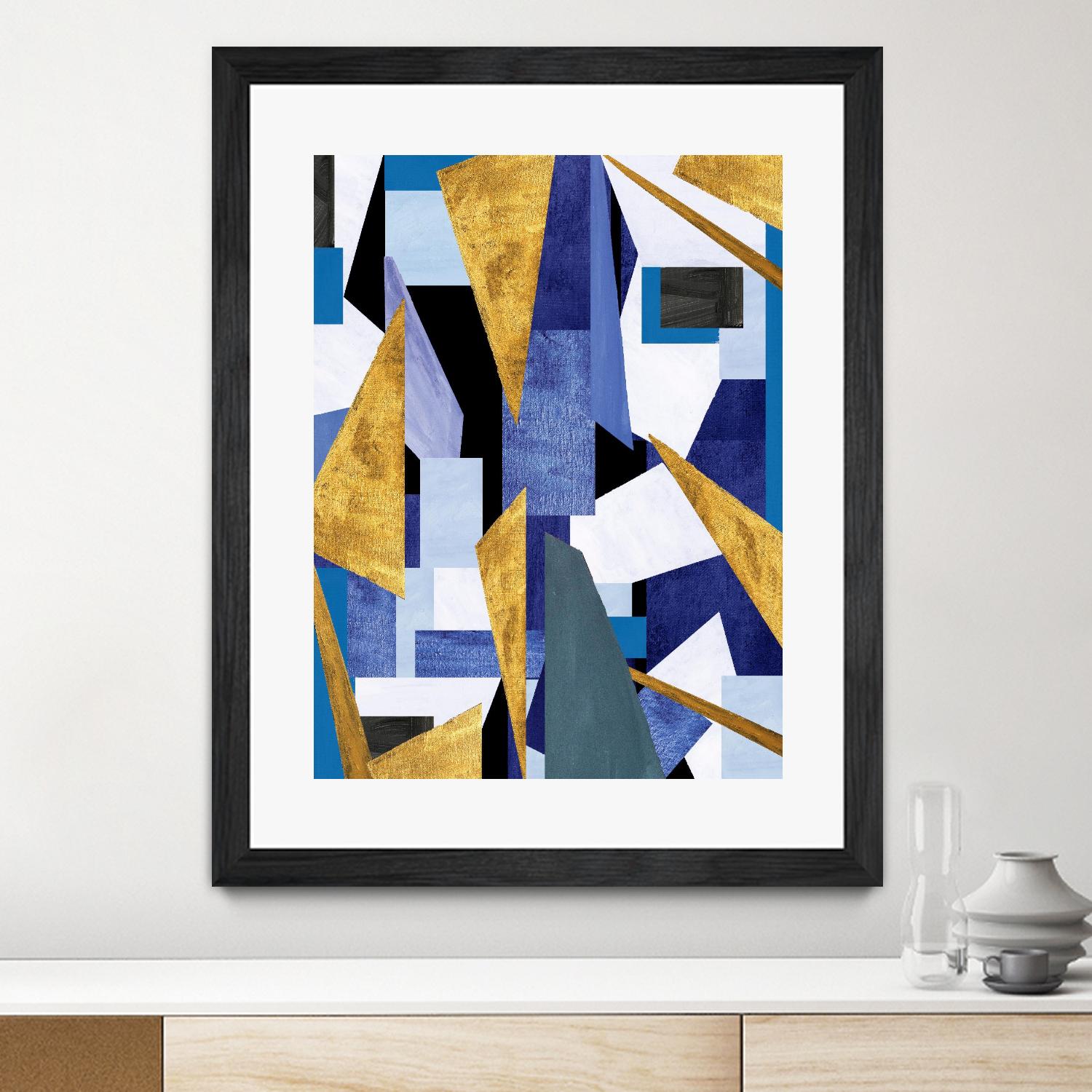 CosmicRain by Lori Dubois on GIANT ART - gold geometric black background