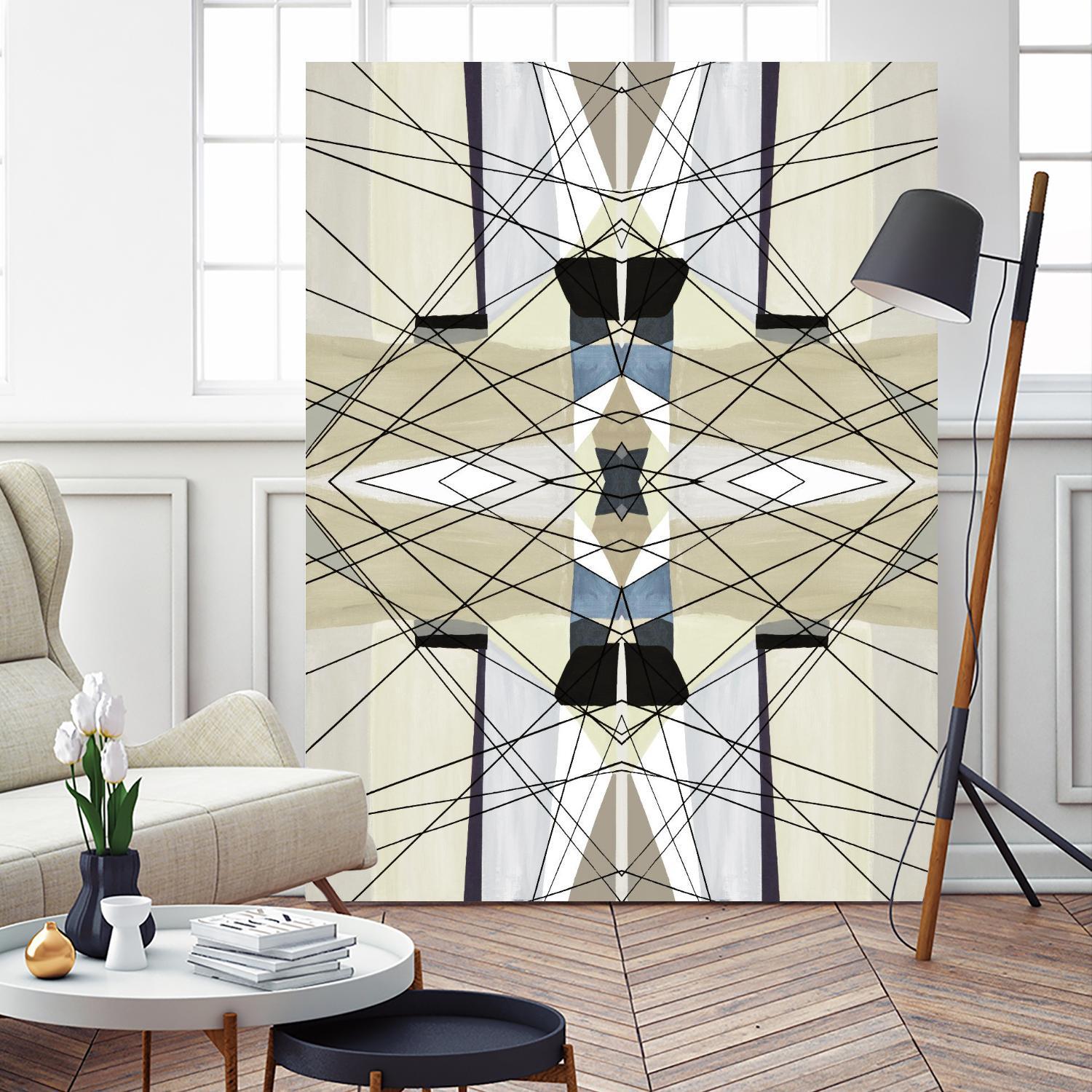 Nuance-I by Lori Dubois on GIANT ART - beige linear géométrique