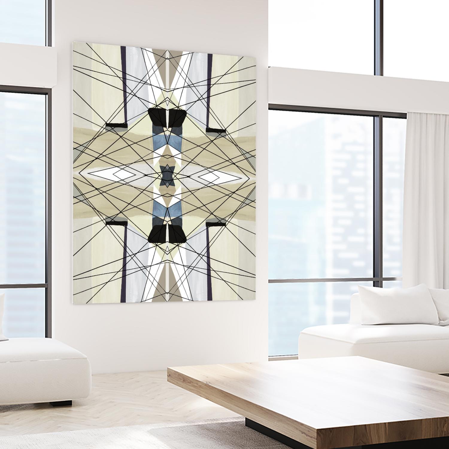 Nuance-I by Lori Dubois on GIANT ART - beige linear géométrique