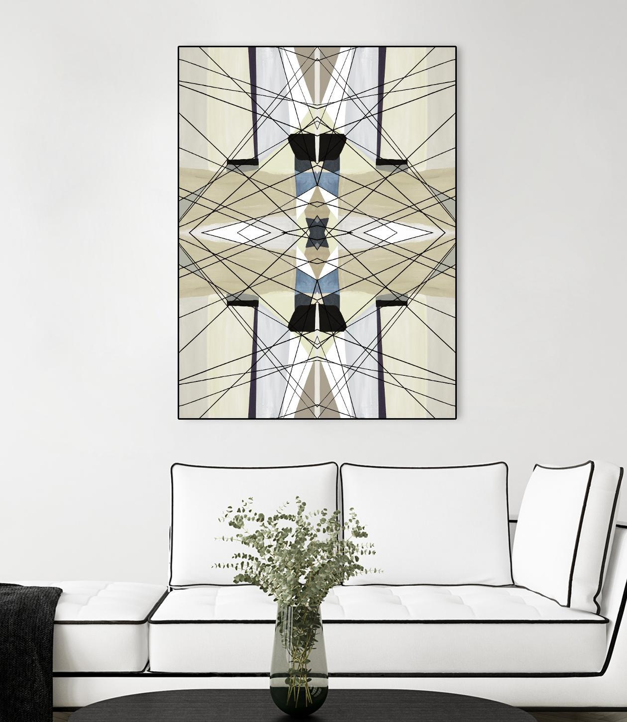 Nuance-I by Lori Dubois on GIANT ART - beige linear géométrique