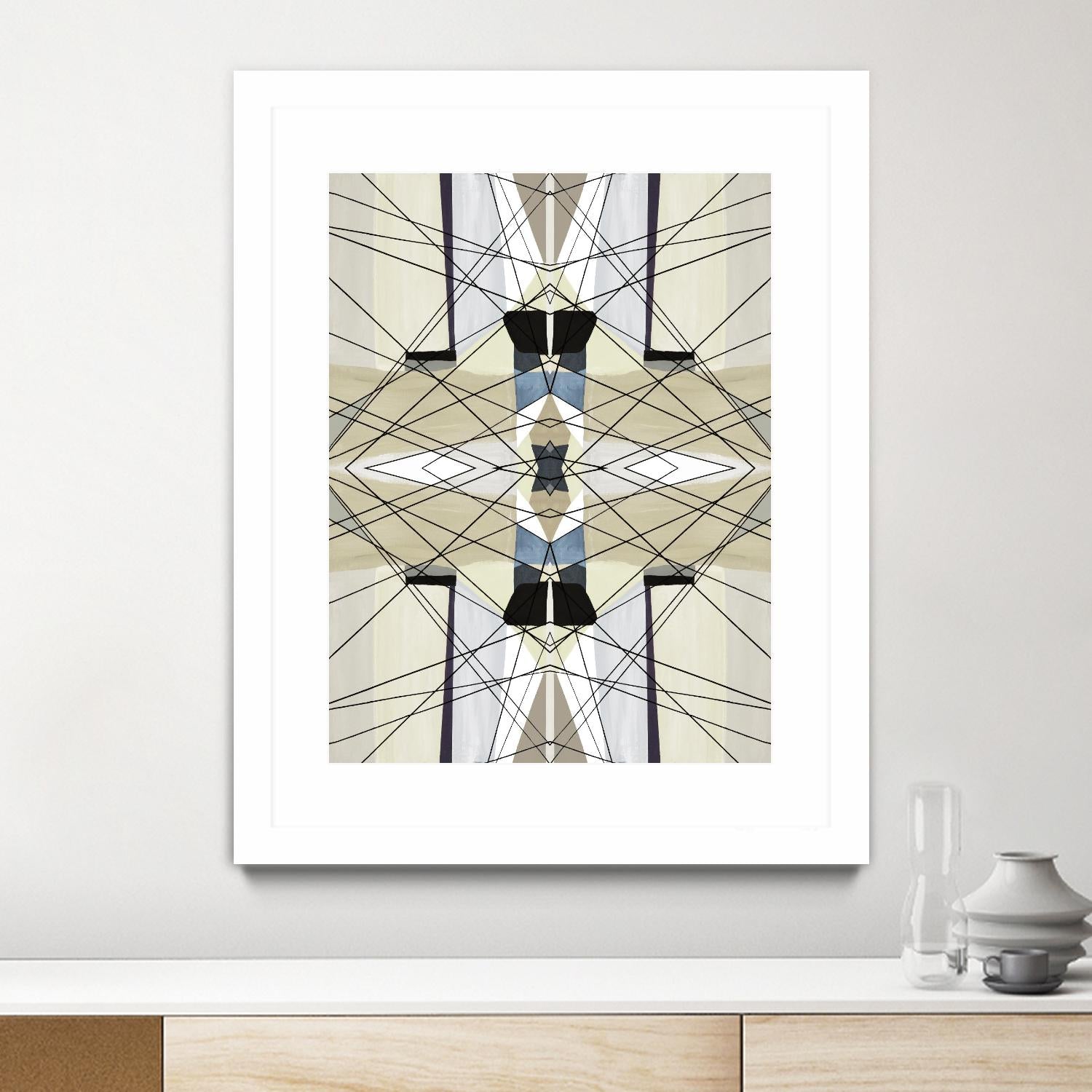 Nuance-I by Lori Dubois on GIANT ART - beige linear géométrique