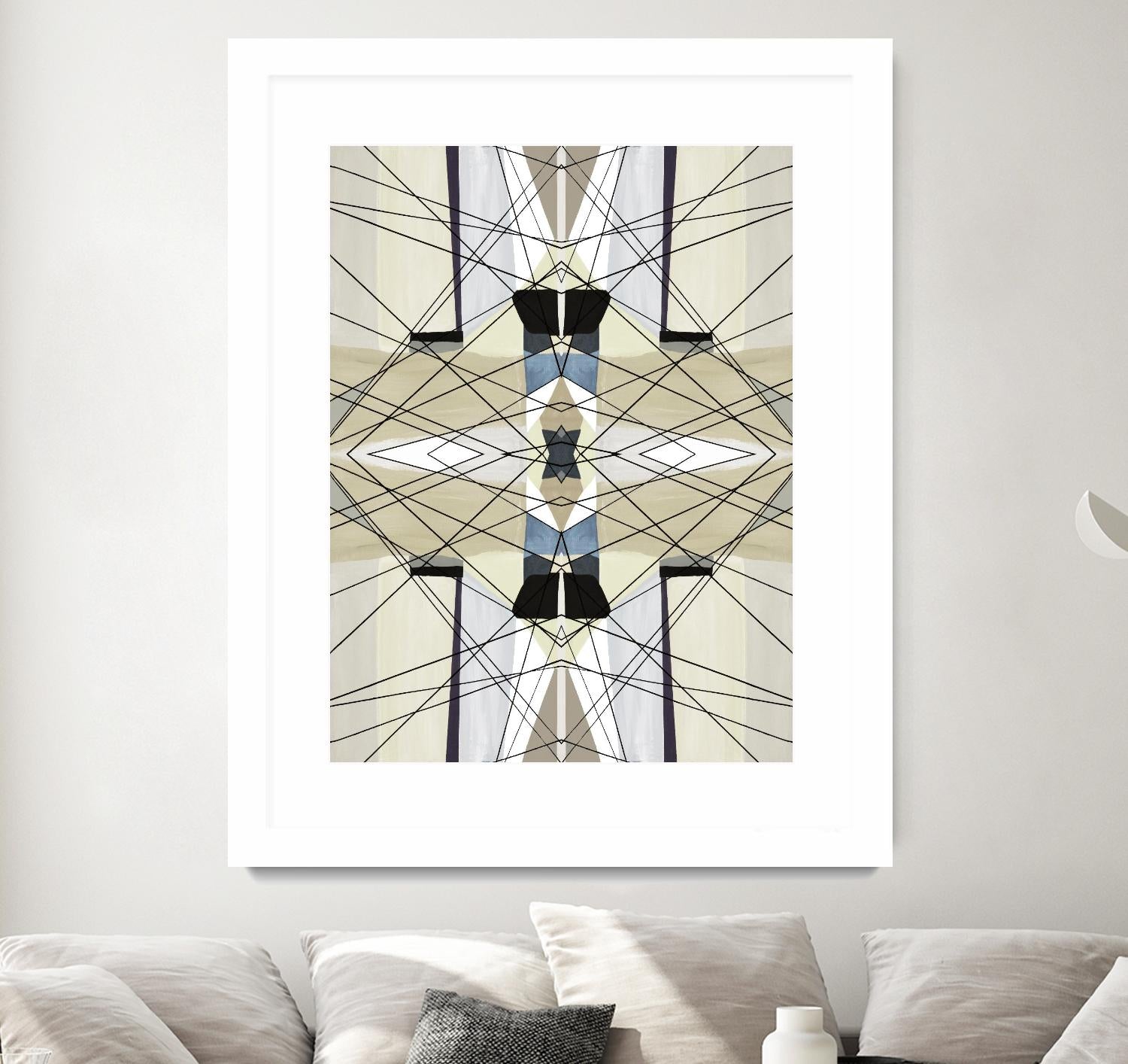 Nuance-I by Lori Dubois on GIANT ART - beige linear géométrique