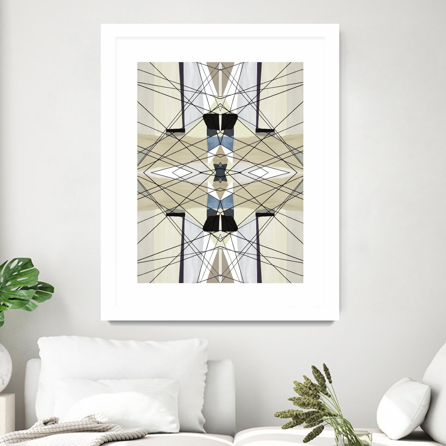 Nuance-I by Lori Dubois on GIANT ART - beige linear géométrique