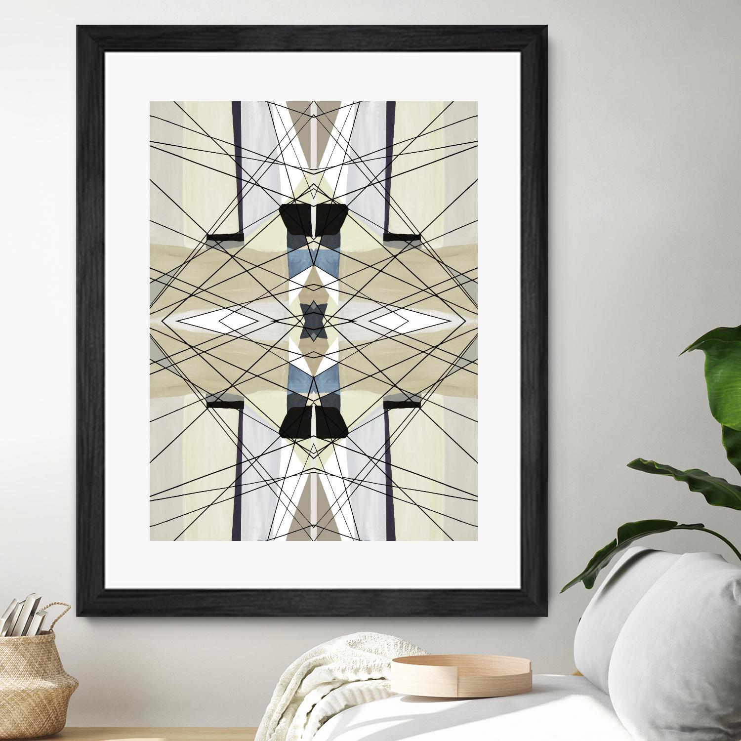 Nuance-I by Lori Dubois on GIANT ART - beige linear géométrique