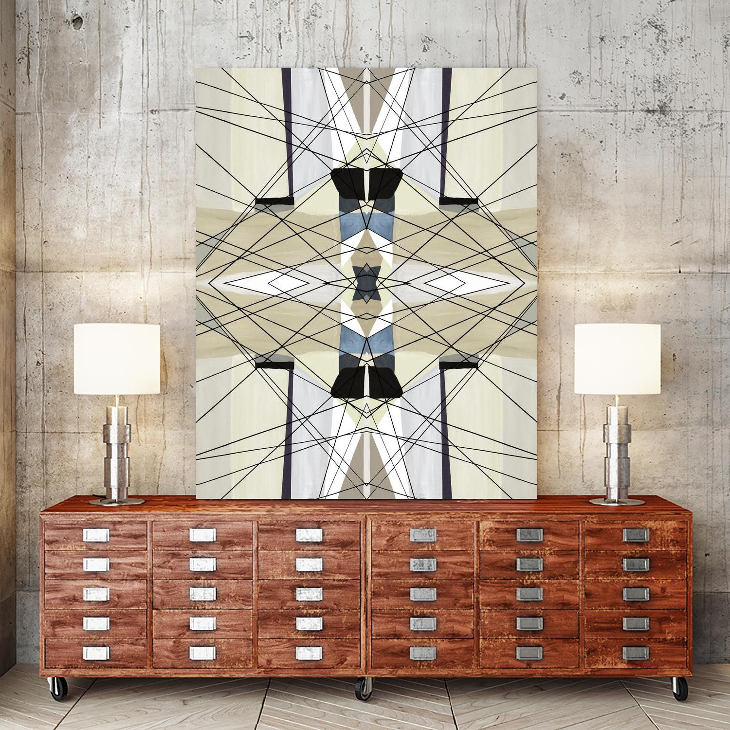 Nuance-I by Lori Dubois on GIANT ART - beige linear géométrique