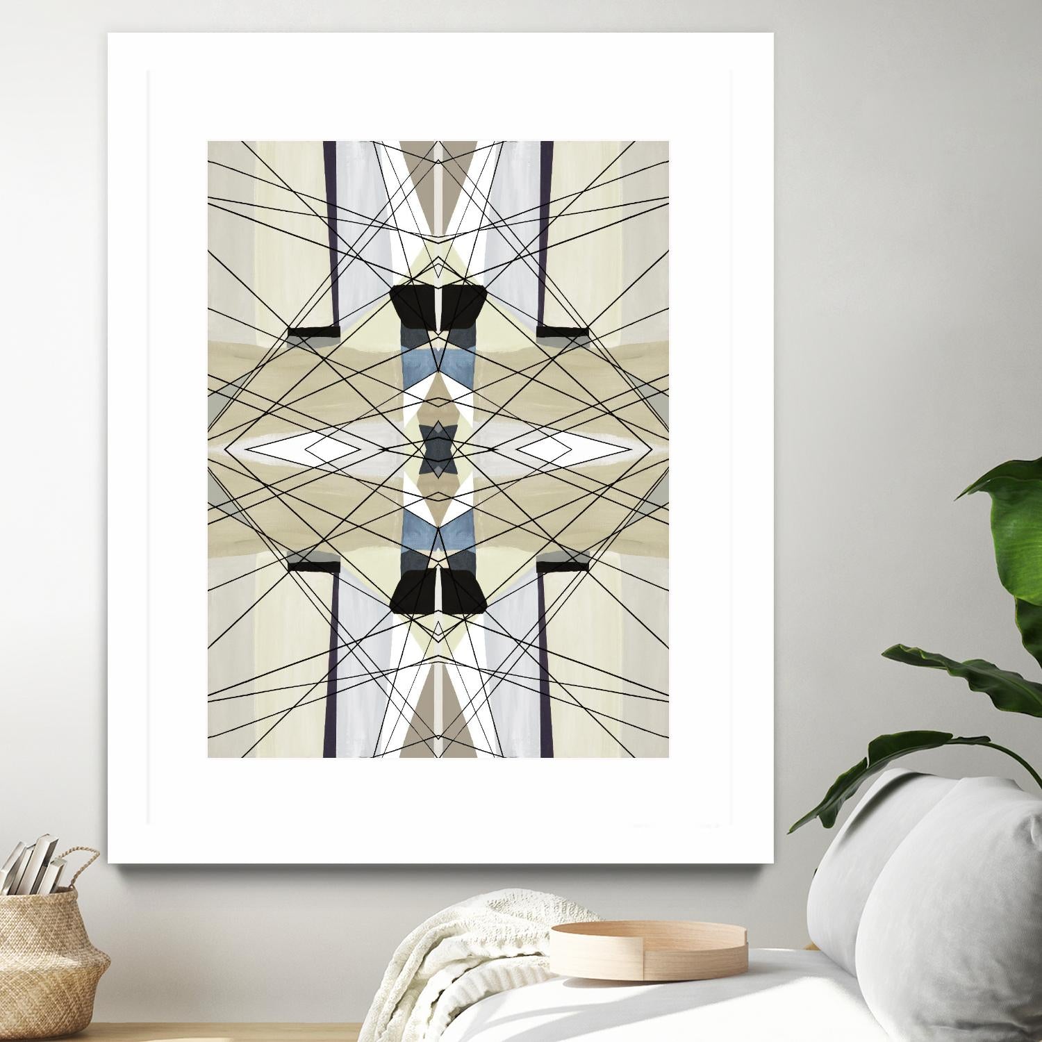 Nuance-I by Lori Dubois on GIANT ART - beige linear géométrique