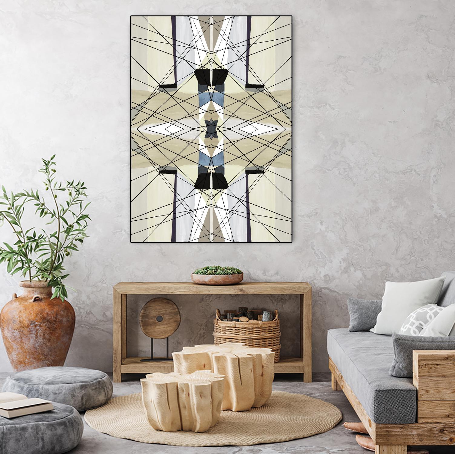 Nuance-I by Lori Dubois on GIANT ART - beige linear géométrique