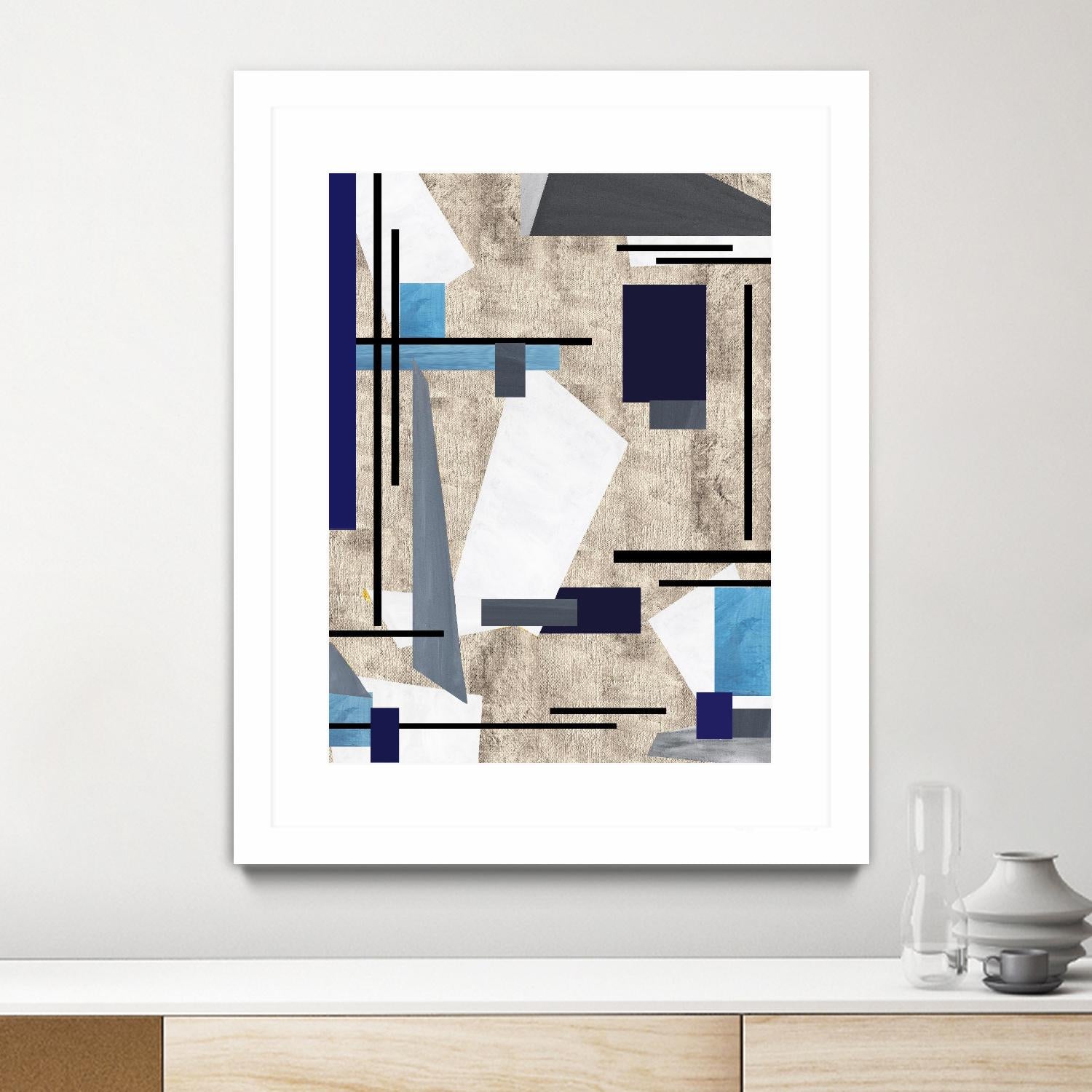 CoolPerspective-I by Lori Dubois on GIANT ART - beige linear grays