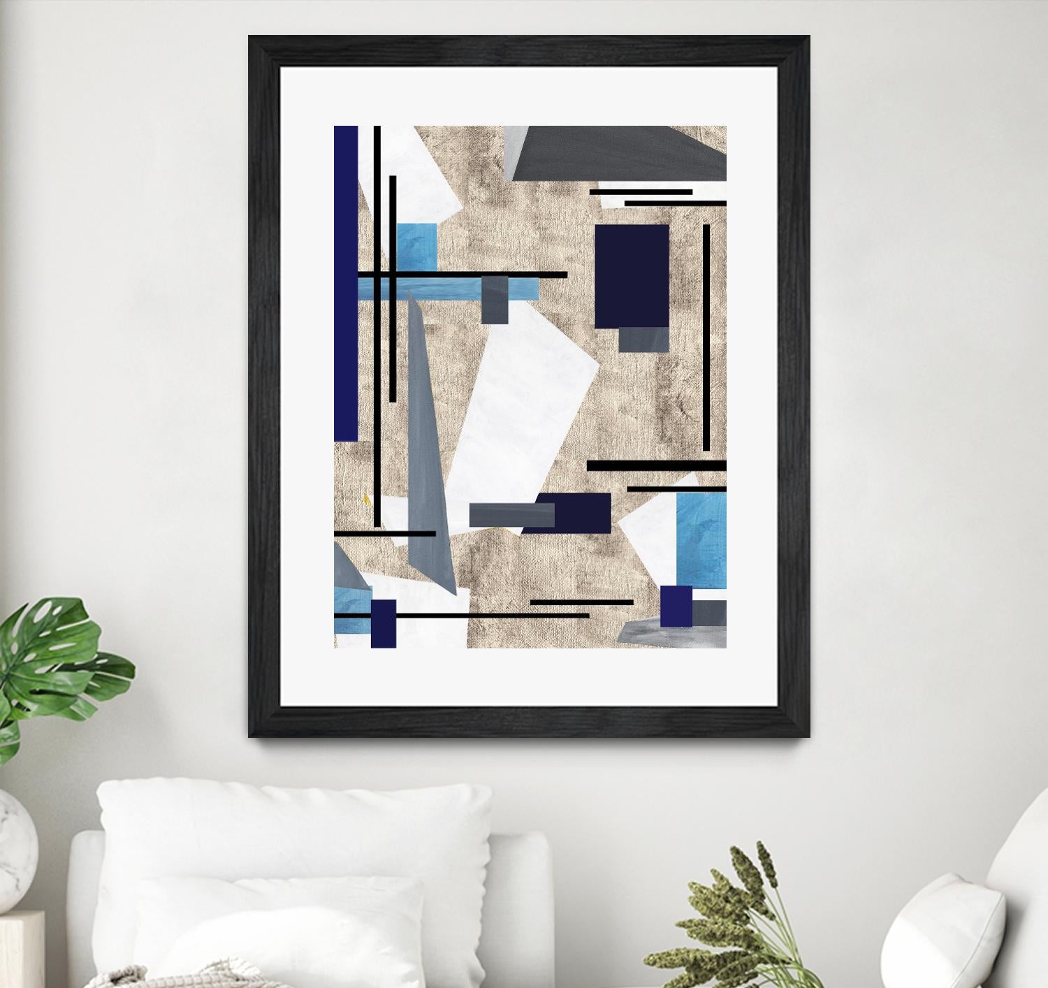 CoolPerspective-I by Lori Dubois on GIANT ART - beige linear grays