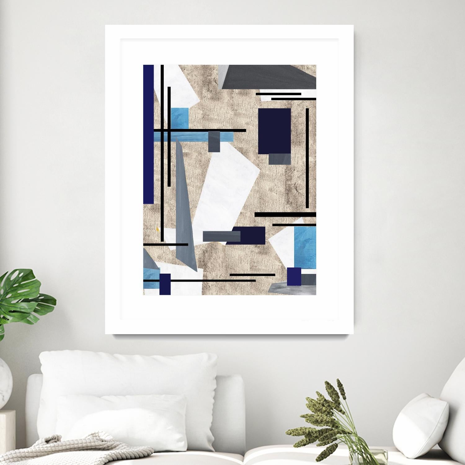 CoolPerspective-I by Lori Dubois on GIANT ART - beige linear grays