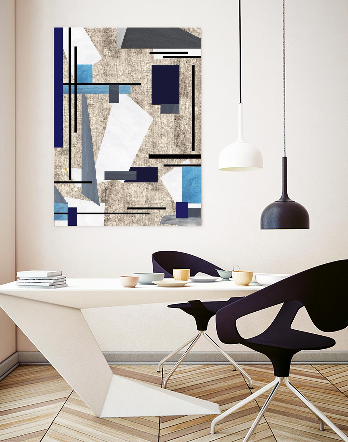 CoolPerspective-I by Lori Dubois on GIANT ART - beige linear grays