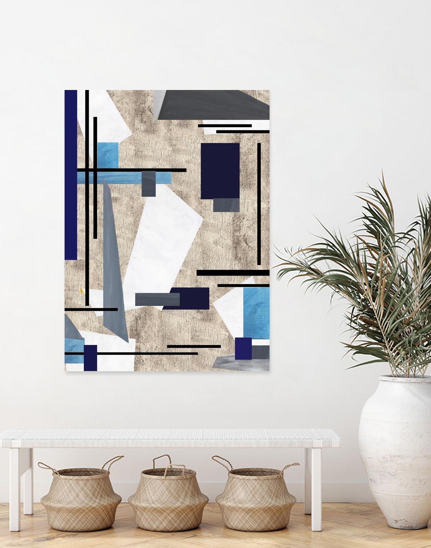 CoolPerspective-I by Lori Dubois on GIANT ART - beige linear grays