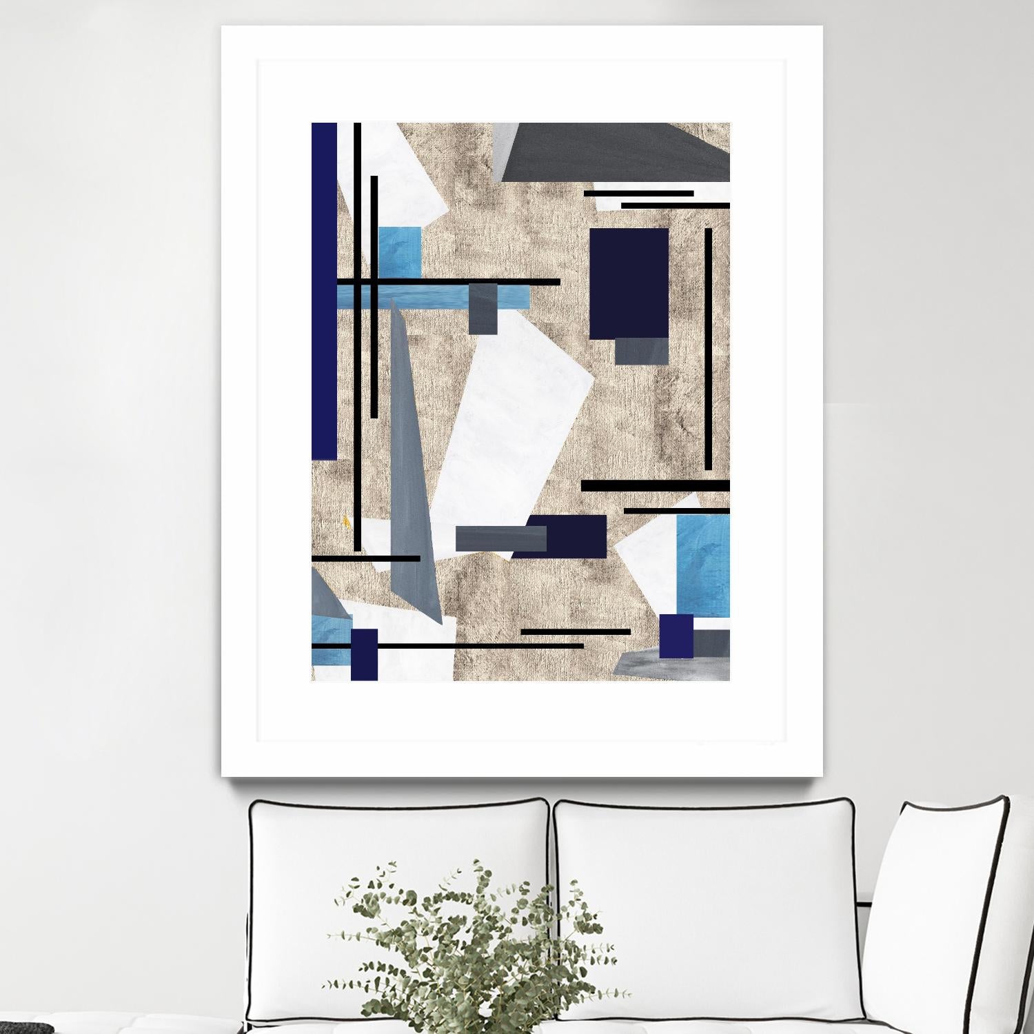 CoolPerspective-I by Lori Dubois on GIANT ART - beige linear grays