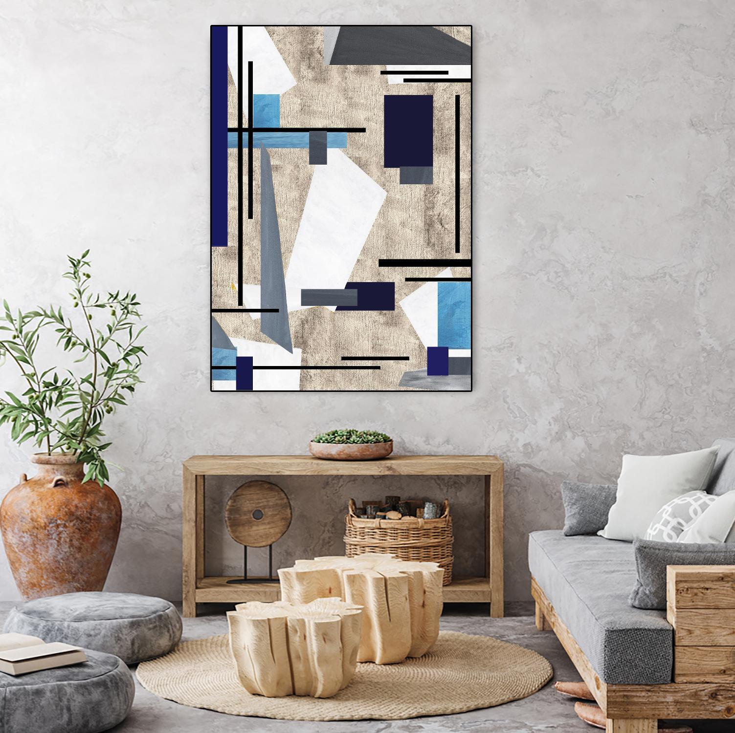 CoolPerspective-I by Lori Dubois on GIANT ART - beige linear grays