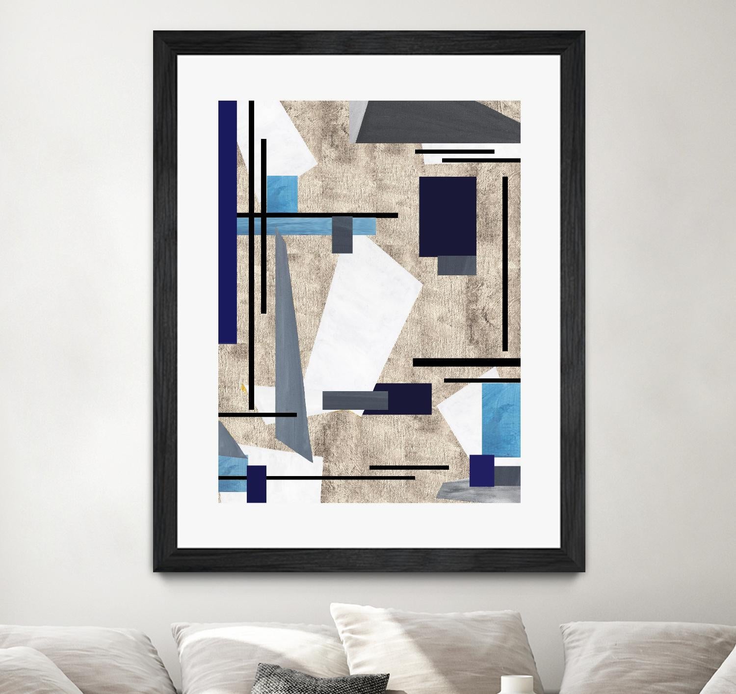 CoolPerspective-I by Lori Dubois on GIANT ART - beige linear grays