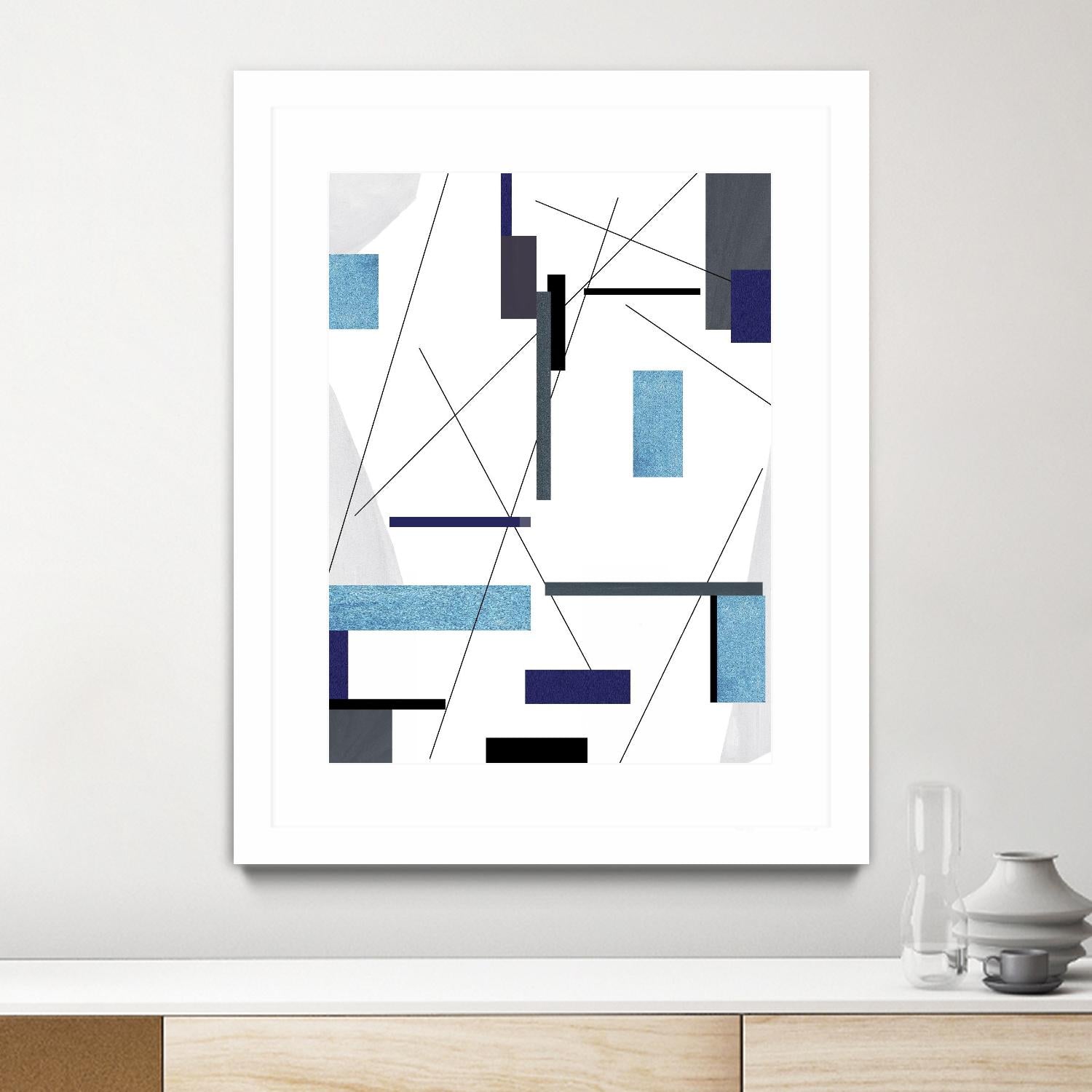 AvantGarde by Lori Dubois on GIANT ART - blue linear grays