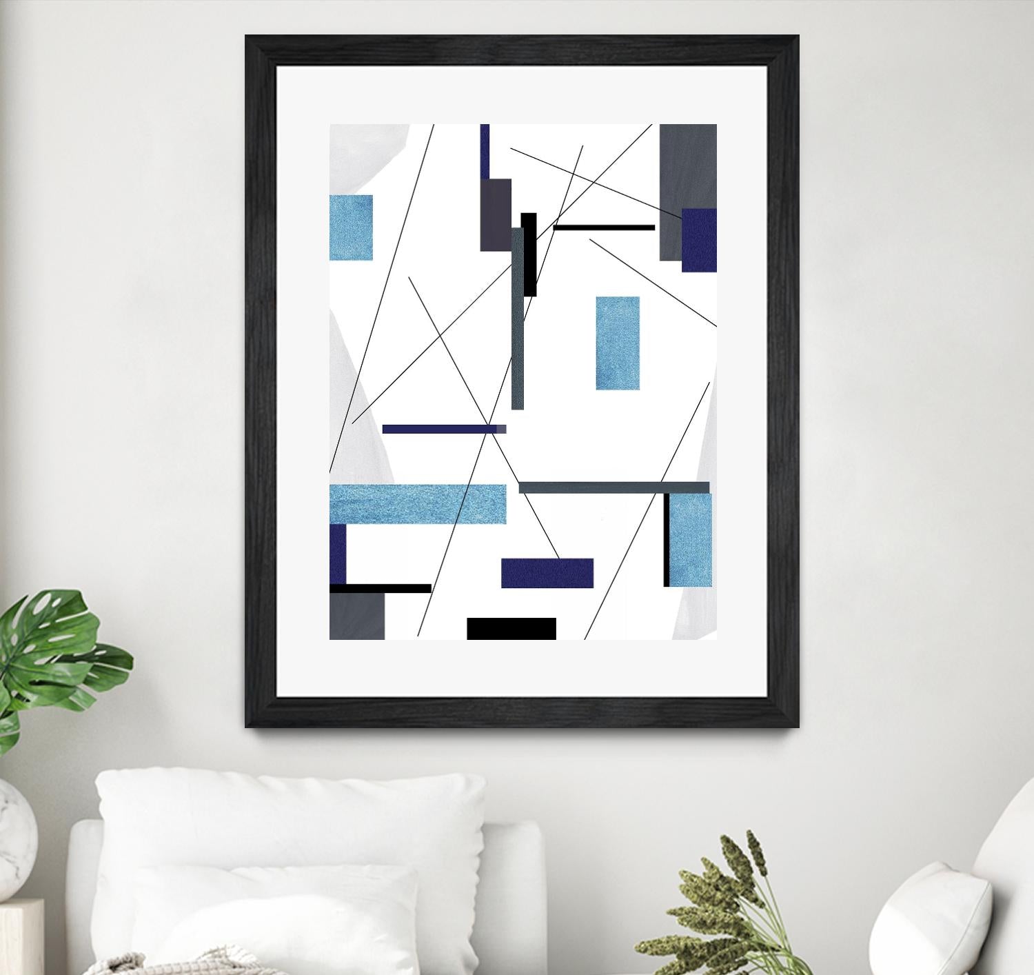 AvantGarde by Lori Dubois on GIANT ART - blue linear grays