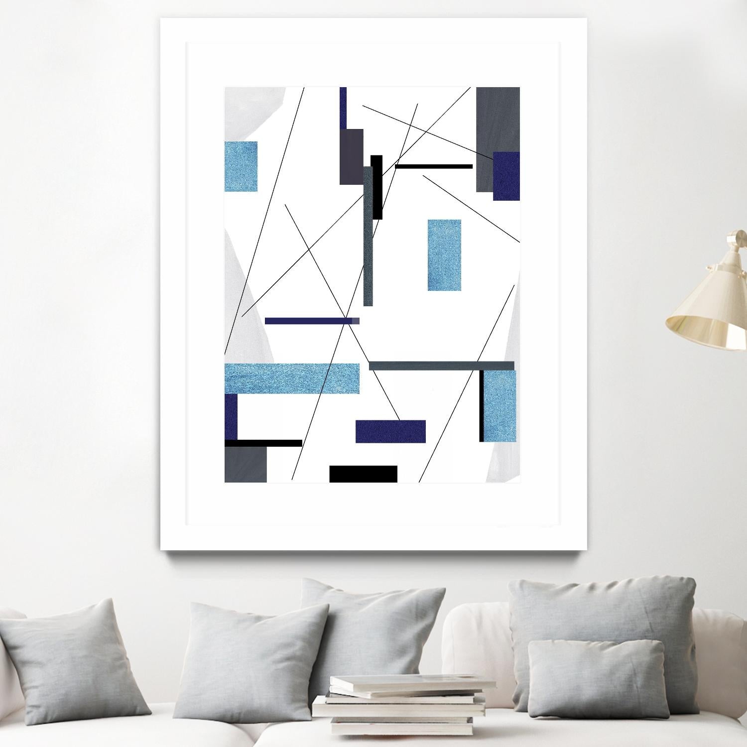 AvantGarde by Lori Dubois on GIANT ART - blue linear grays
