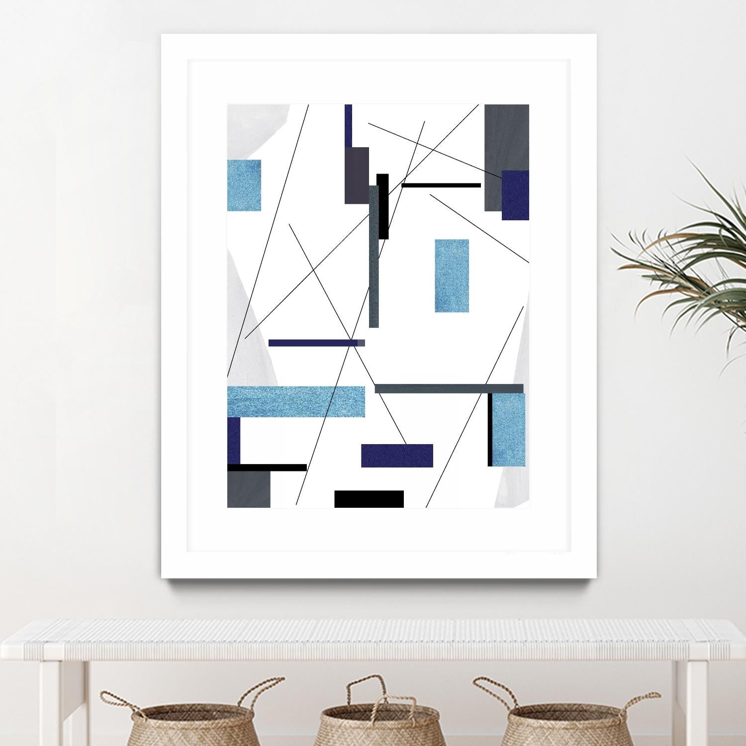 AvantGarde by Lori Dubois on GIANT ART - blue linear grays