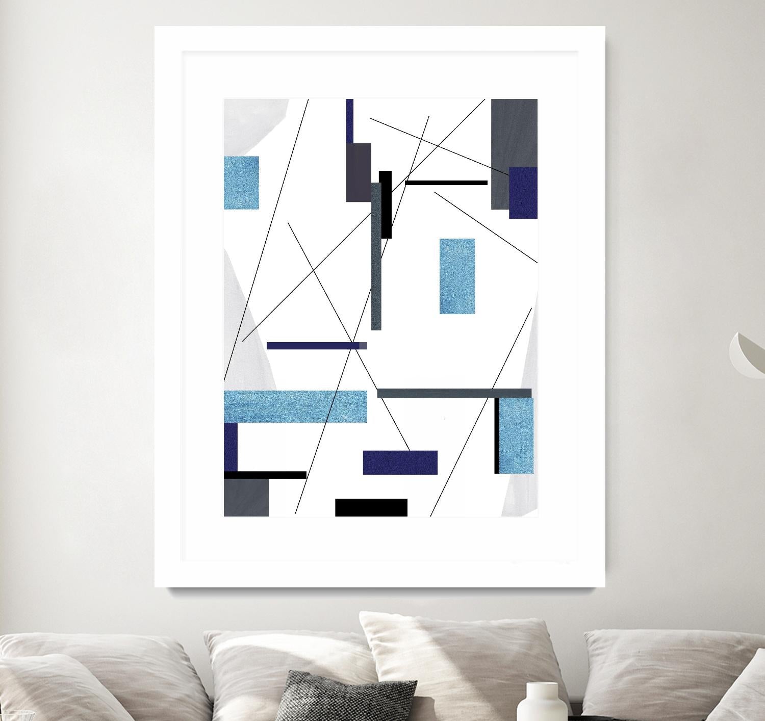 AvantGarde by Lori Dubois on GIANT ART - blue linear grays