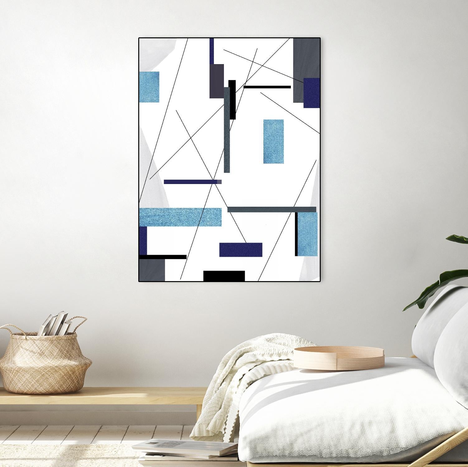 AvantGarde by Lori Dubois on GIANT ART - blue linear grays