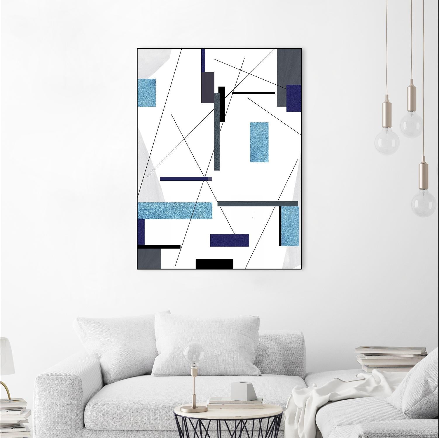 AvantGarde by Lori Dubois on GIANT ART - blue linear grays
