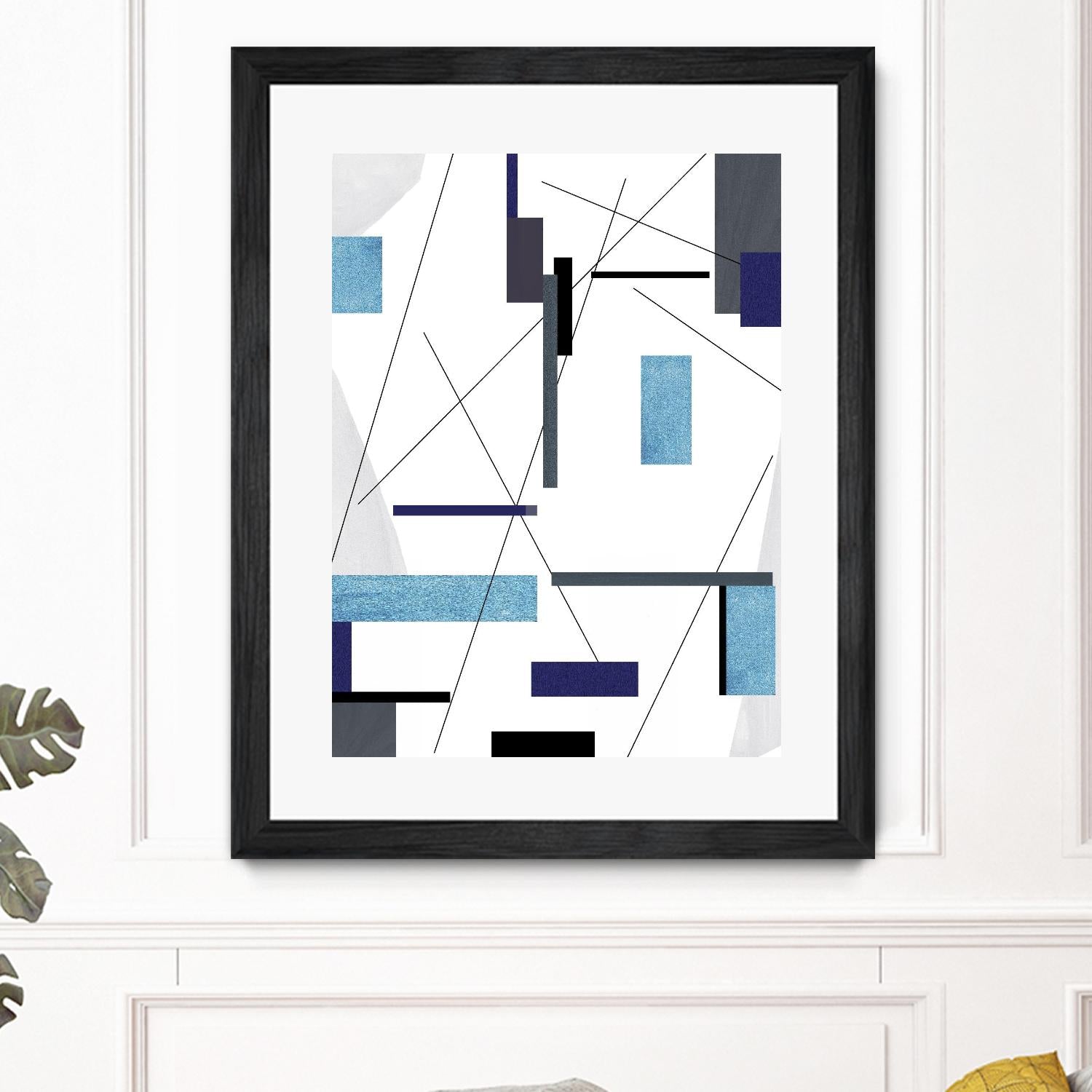 AvantGarde by Lori Dubois on GIANT ART - blue linear grays