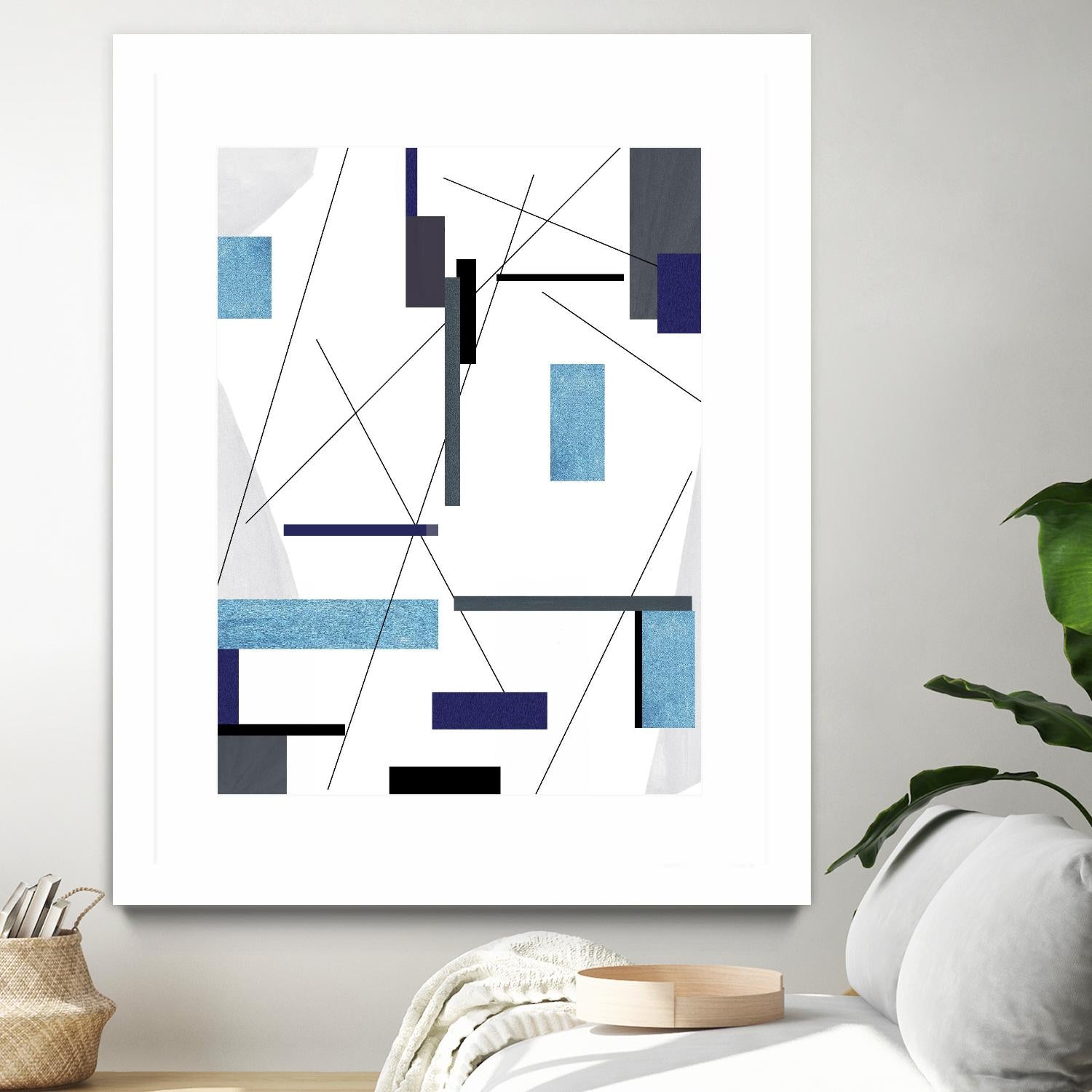 AvantGarde by Lori Dubois on GIANT ART - blue linear grays