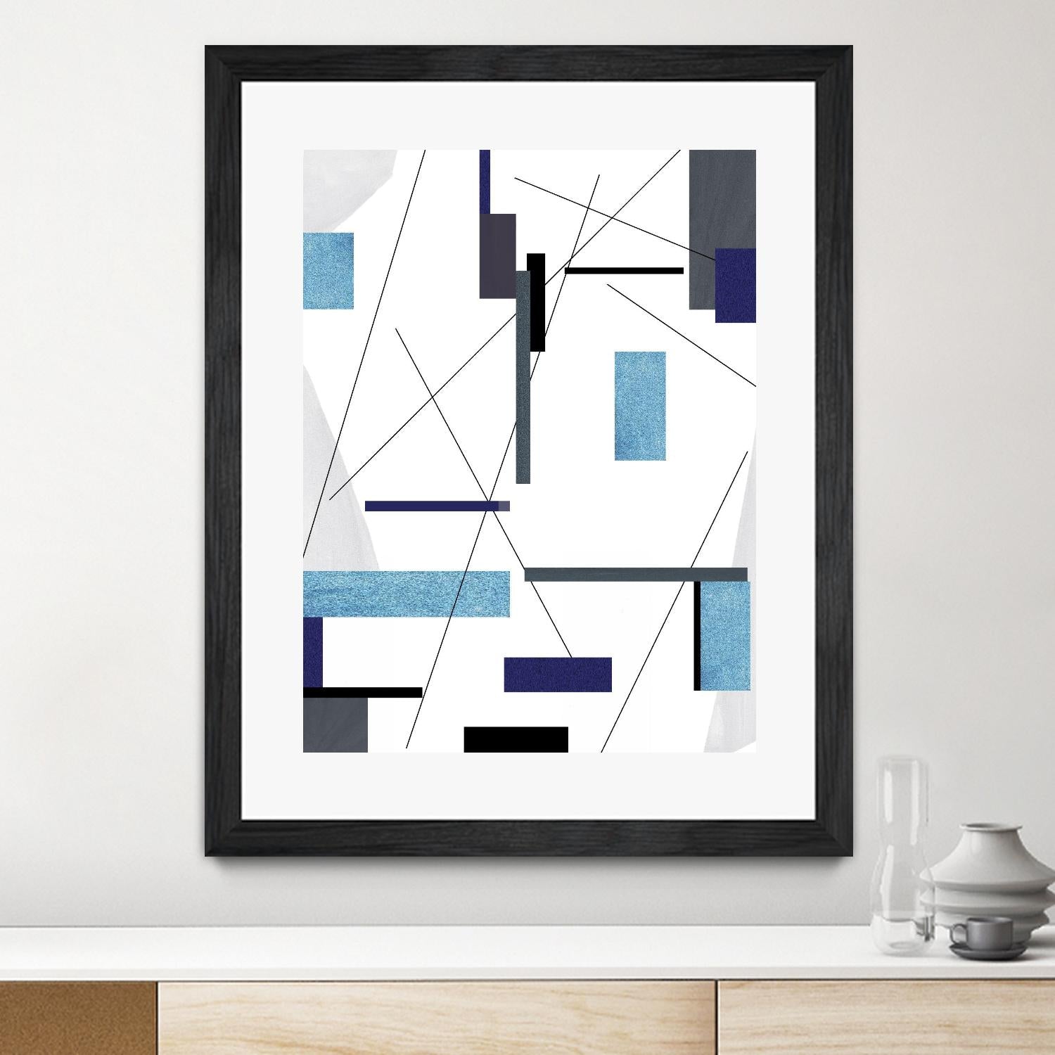 AvantGarde by Lori Dubois on GIANT ART - blue linear grays