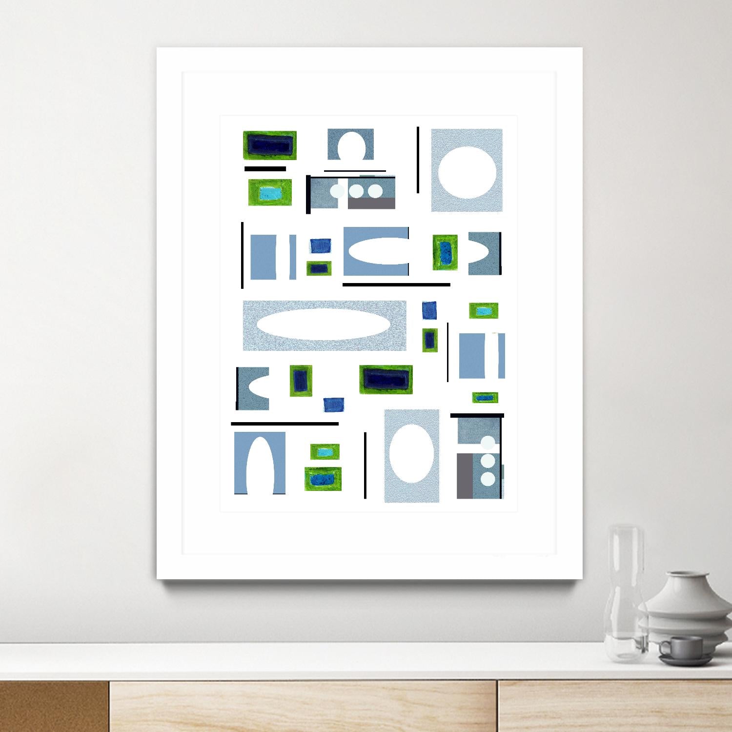 DottedLines by Lori Dubois on GIANT ART - green shapes rectangles