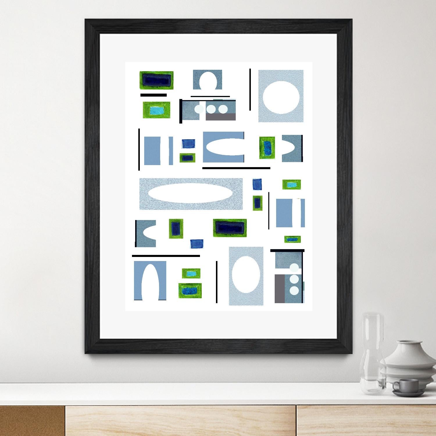 DottedLines by Lori Dubois on GIANT ART - green shapes rectangles