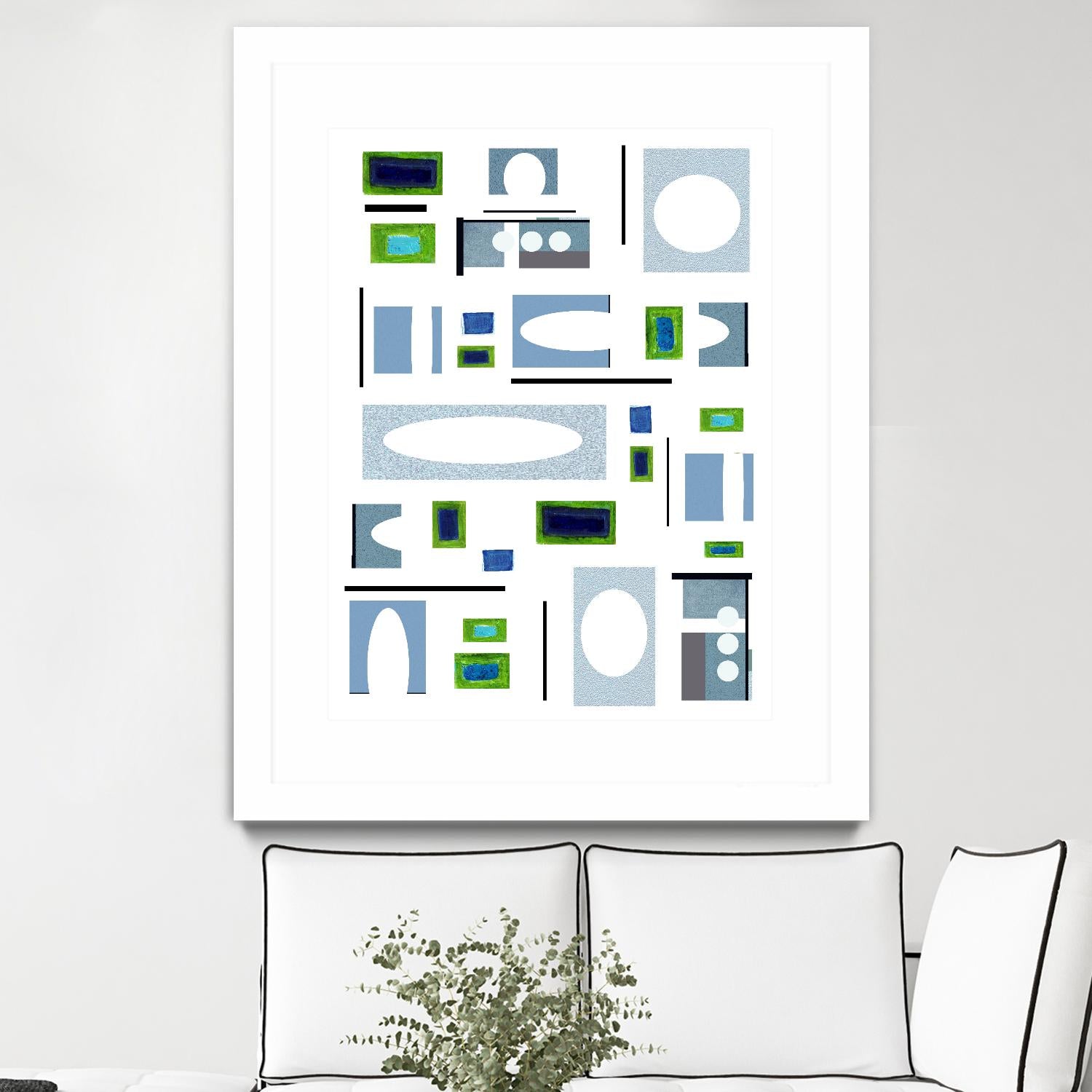 DottedLines by Lori Dubois on GIANT ART - green shapes rectangles