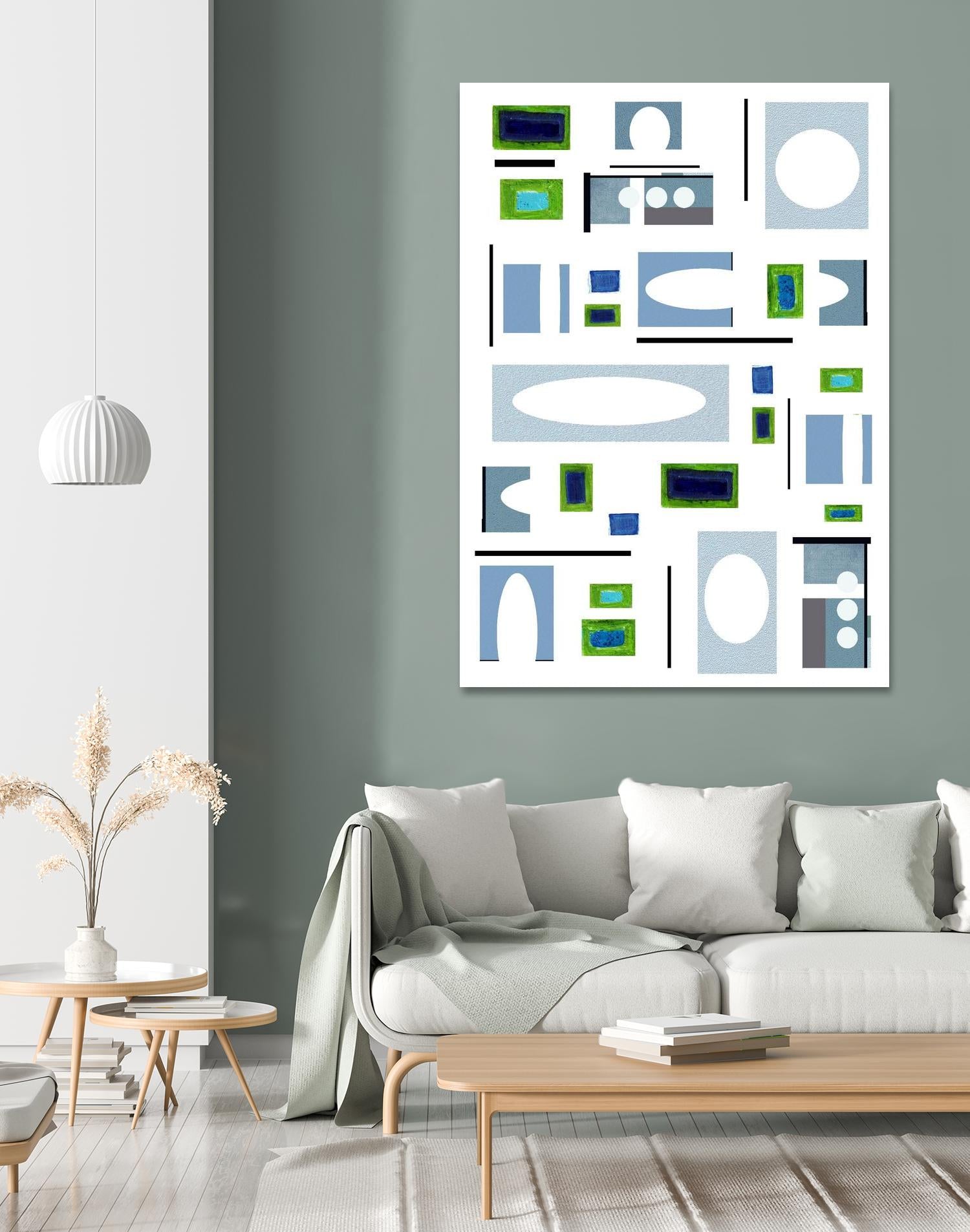 DottedLines by Lori Dubois on GIANT ART - green shapes rectangles