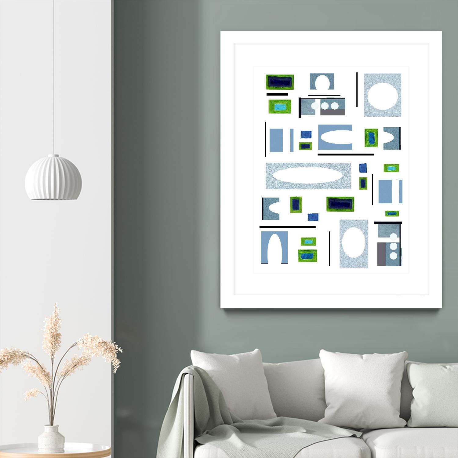 DottedLines by Lori Dubois on GIANT ART - green shapes rectangles