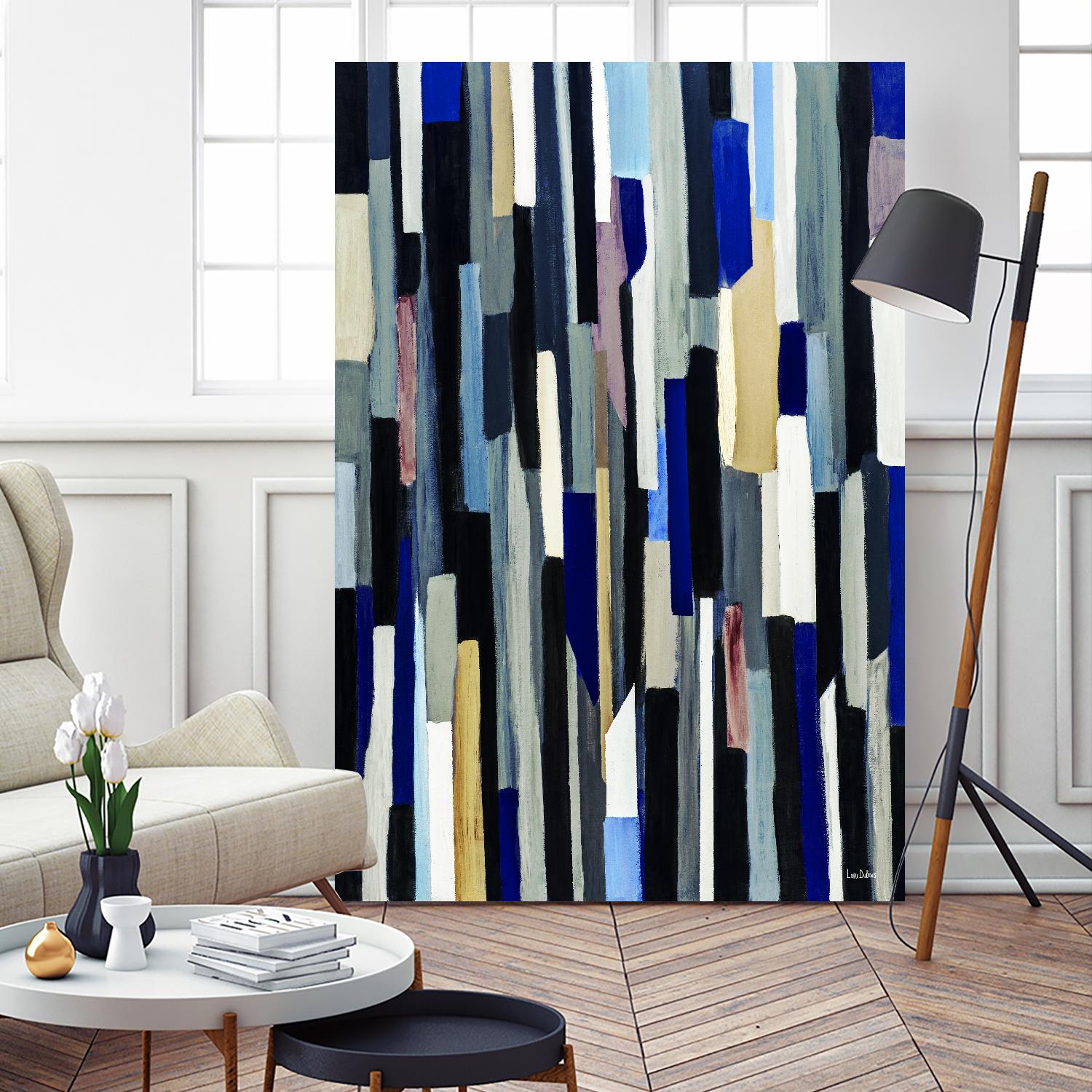 ModernDay by Lori Dubois on GIANT ART - blue linear lignes