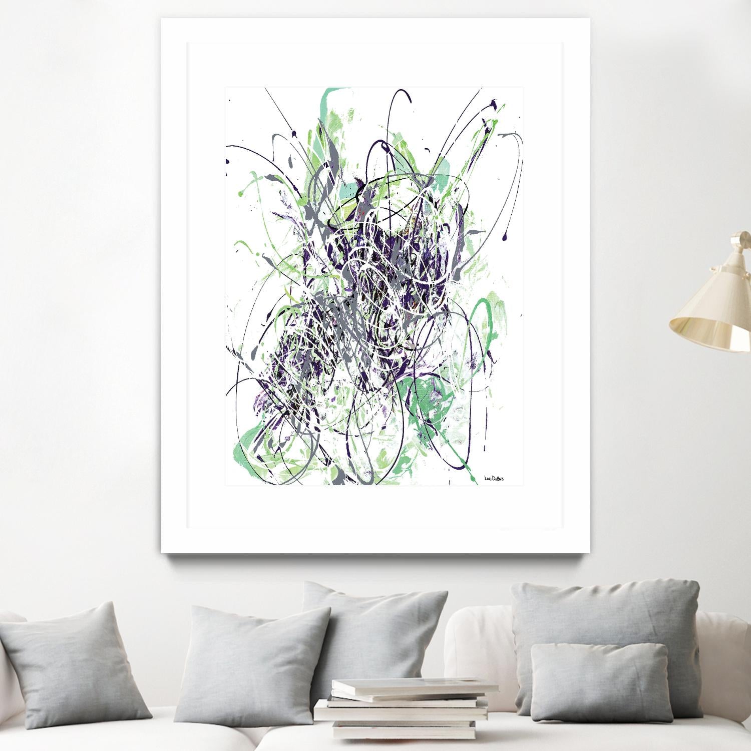 Jubilee - Light Teal - 2 by Lori Dubois on GIANT ART - green linear explosion