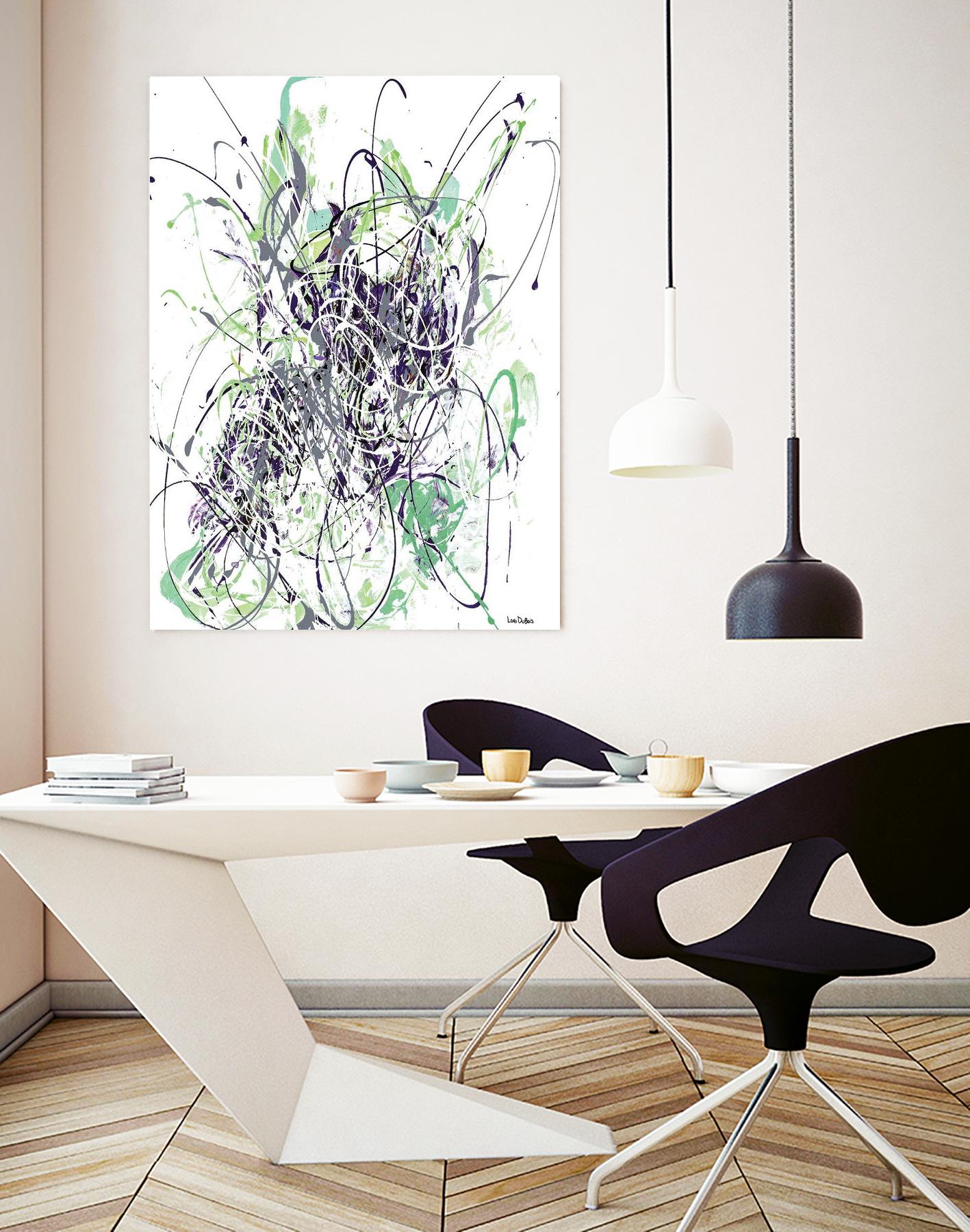 Jubilee - Light Teal - 2 by Lori Dubois on GIANT ART - green linear explosion