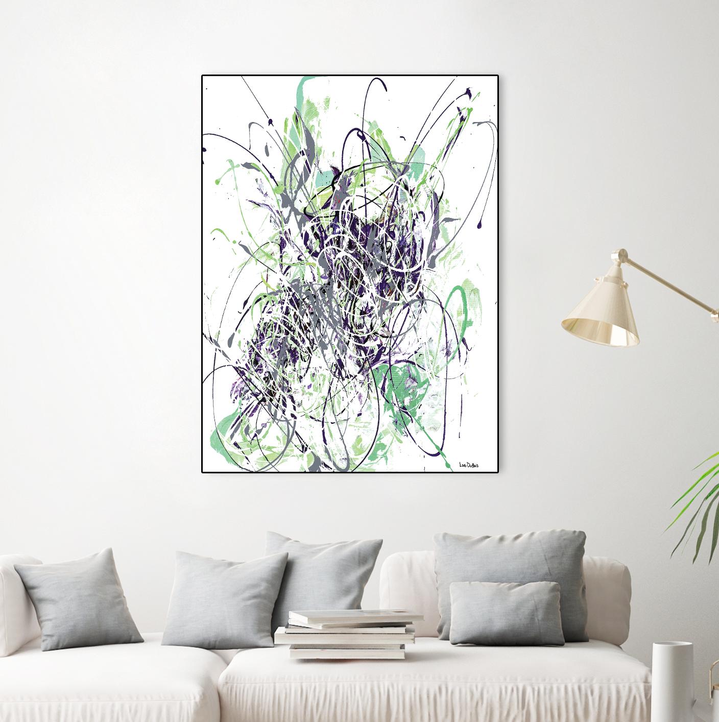 Jubilee - Light Teal - 2 by Lori Dubois on GIANT ART - green linear explosion