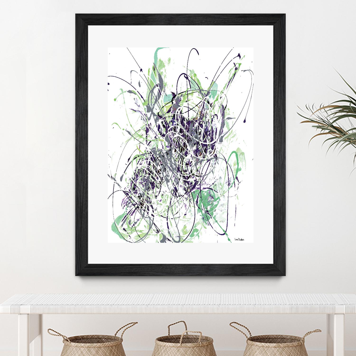 Jubilee - Light Teal - 2 by Lori Dubois on GIANT ART - green linear explosion