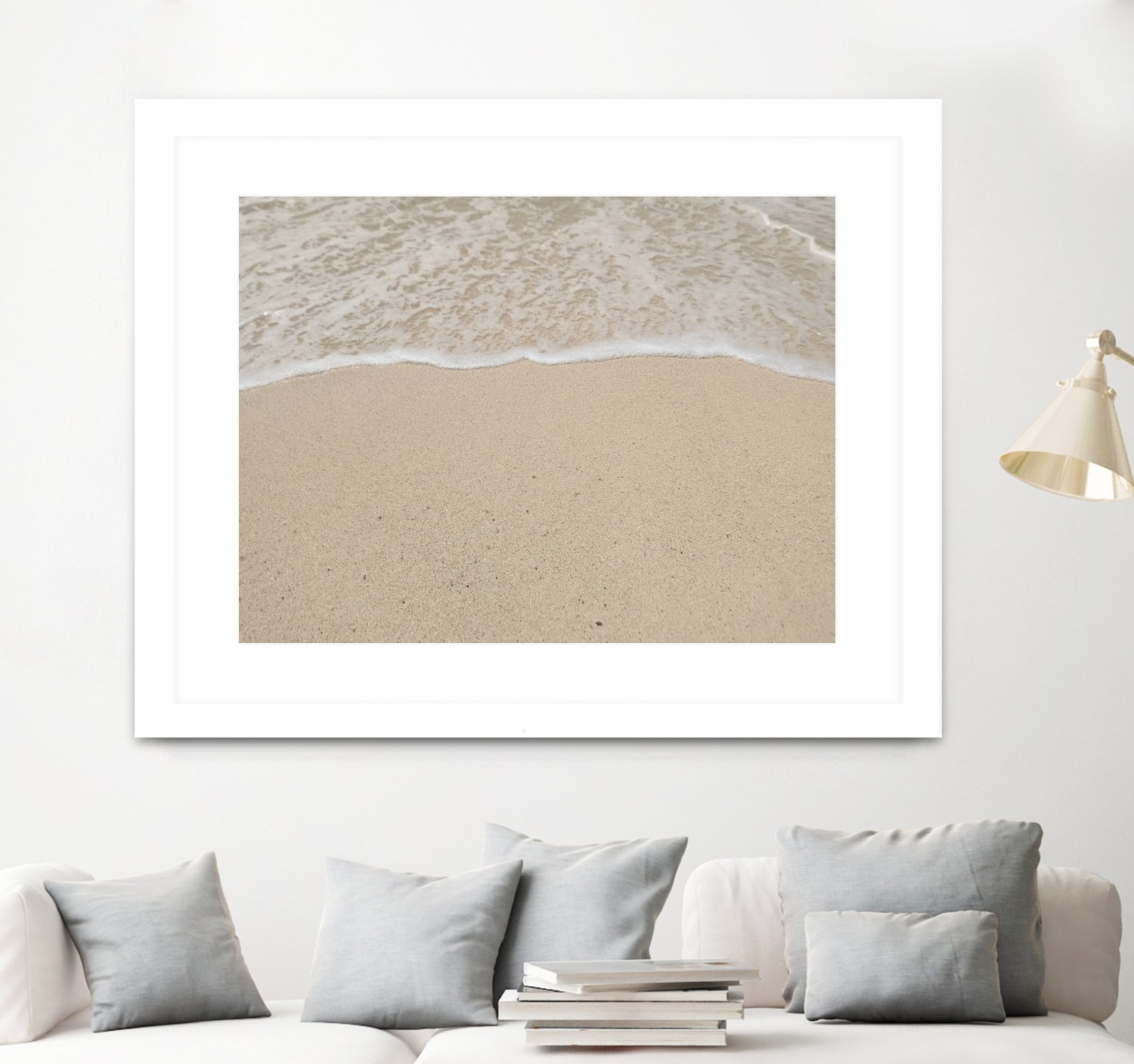 Where the ocean meets by Jennifer Cheng on GIANT ART - beige costal
