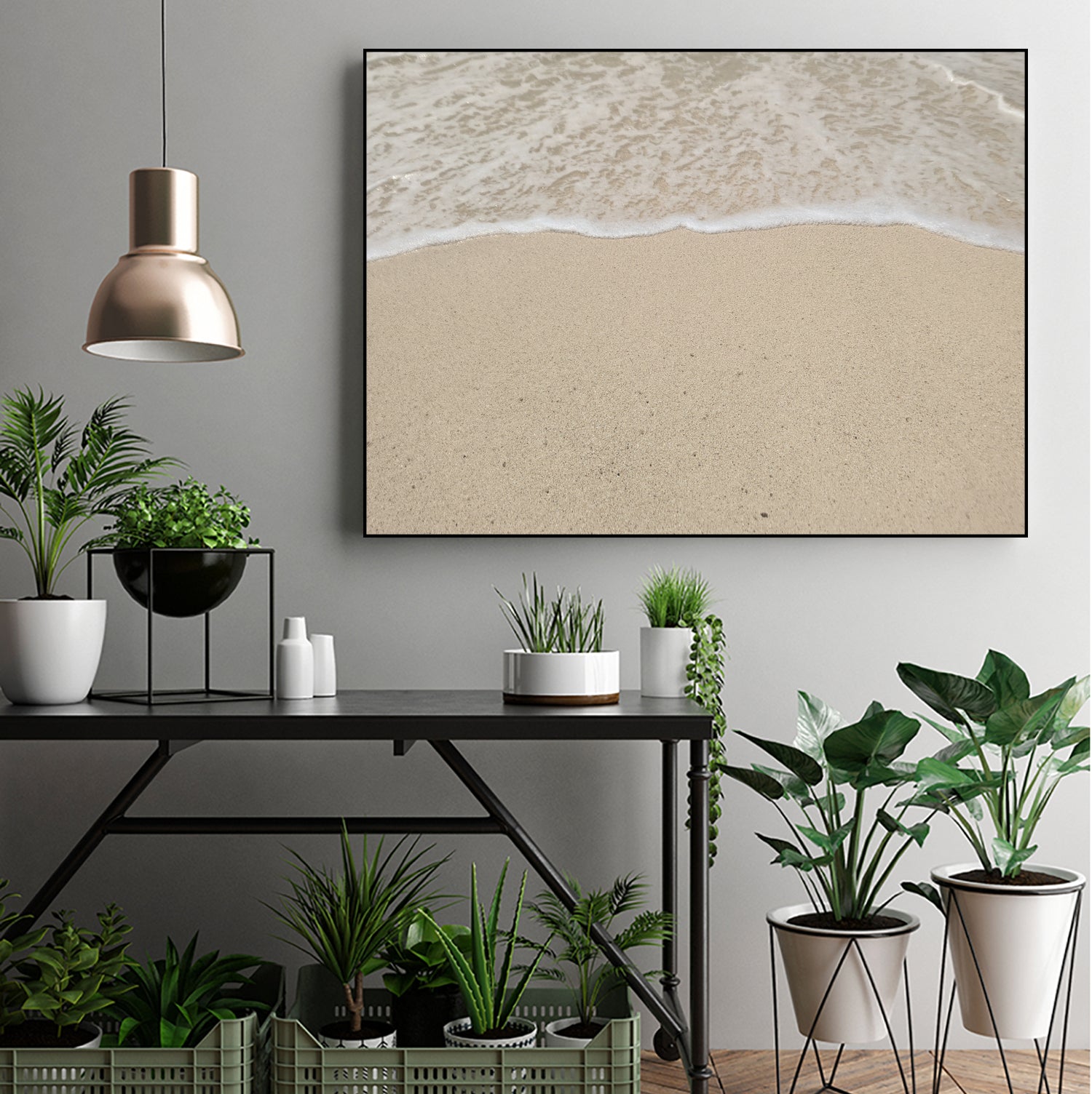 Where the ocean meets by Jennifer Cheng on GIANT ART - beige costal