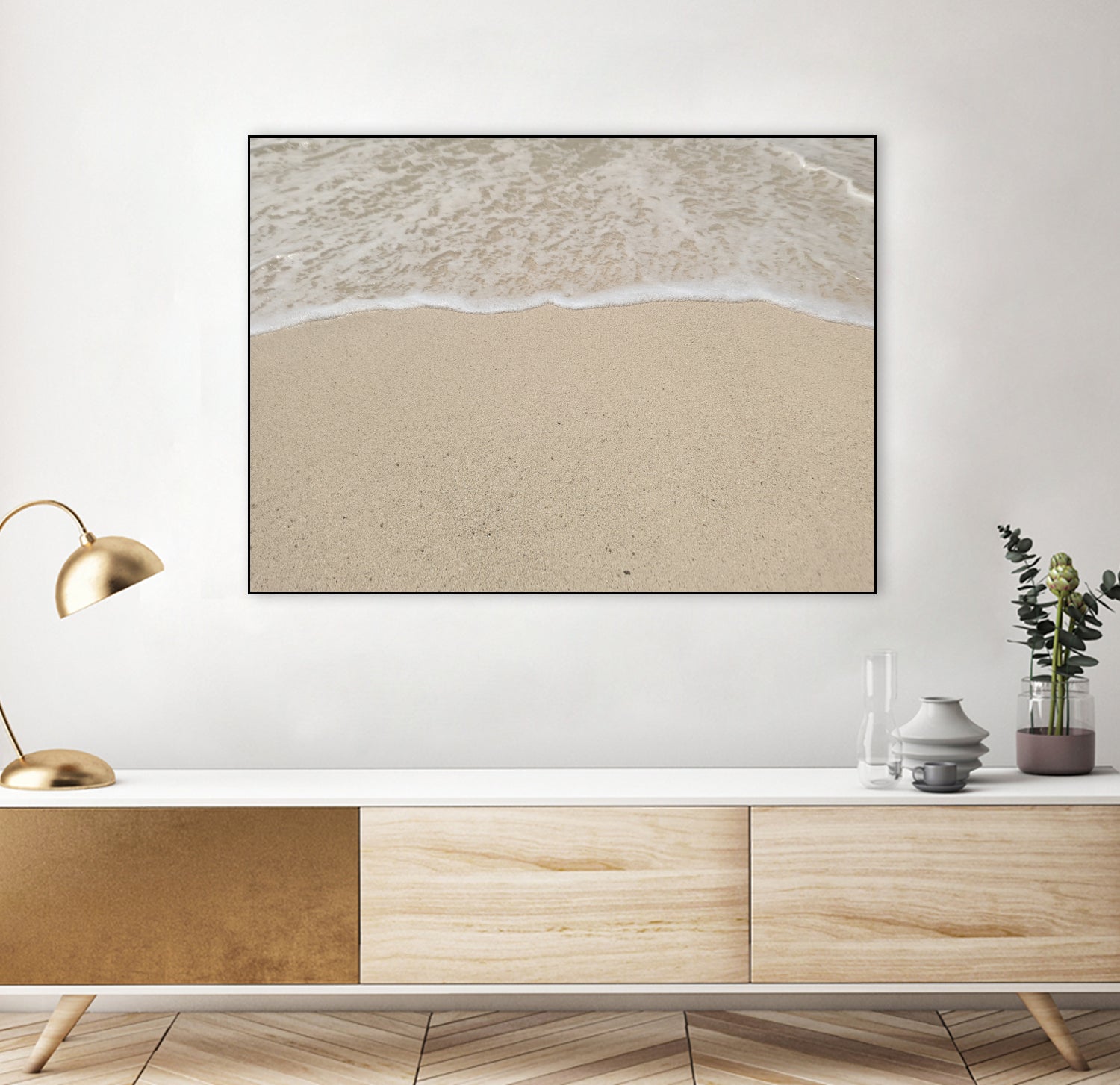Where the ocean meets by Jennifer Cheng on GIANT ART - beige costal