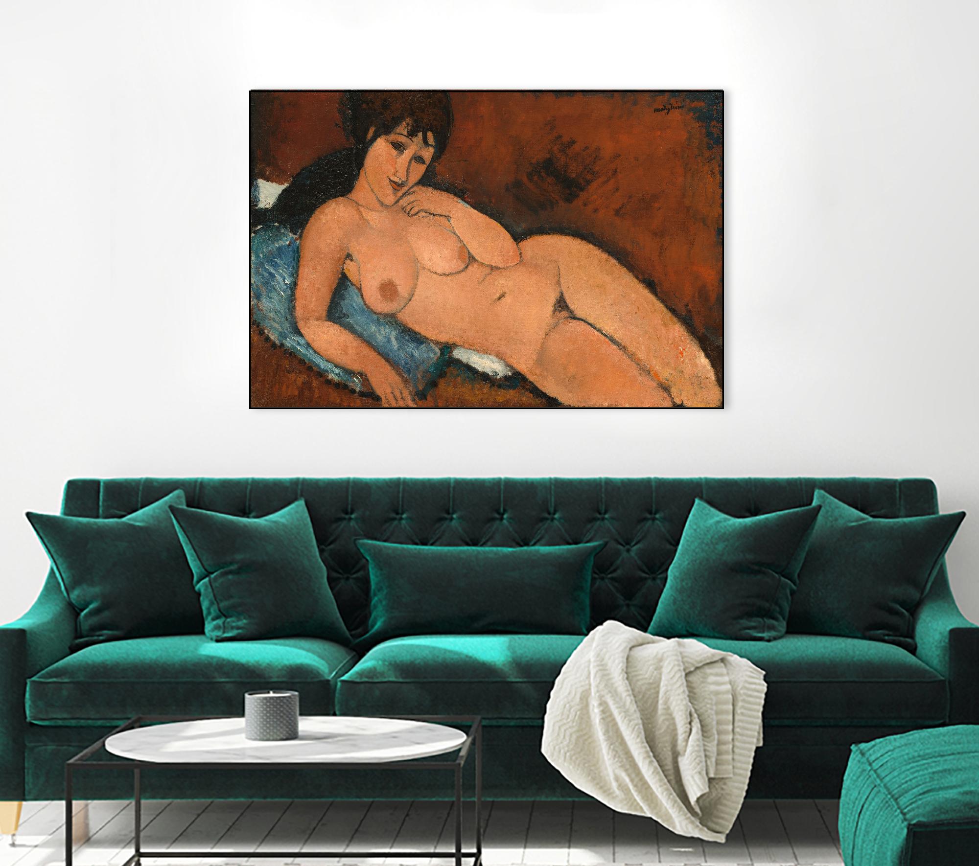 NUDE ON A BLUE CUSHION, 1917 by Amedeo Modigliani on GIANT ART - museums