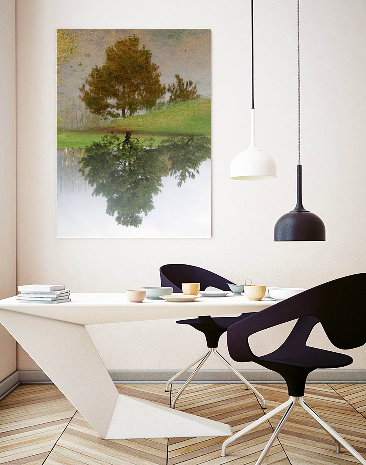 I look at life on both sides now by Pauline Aubut on GIANT ART - green botanical reflection